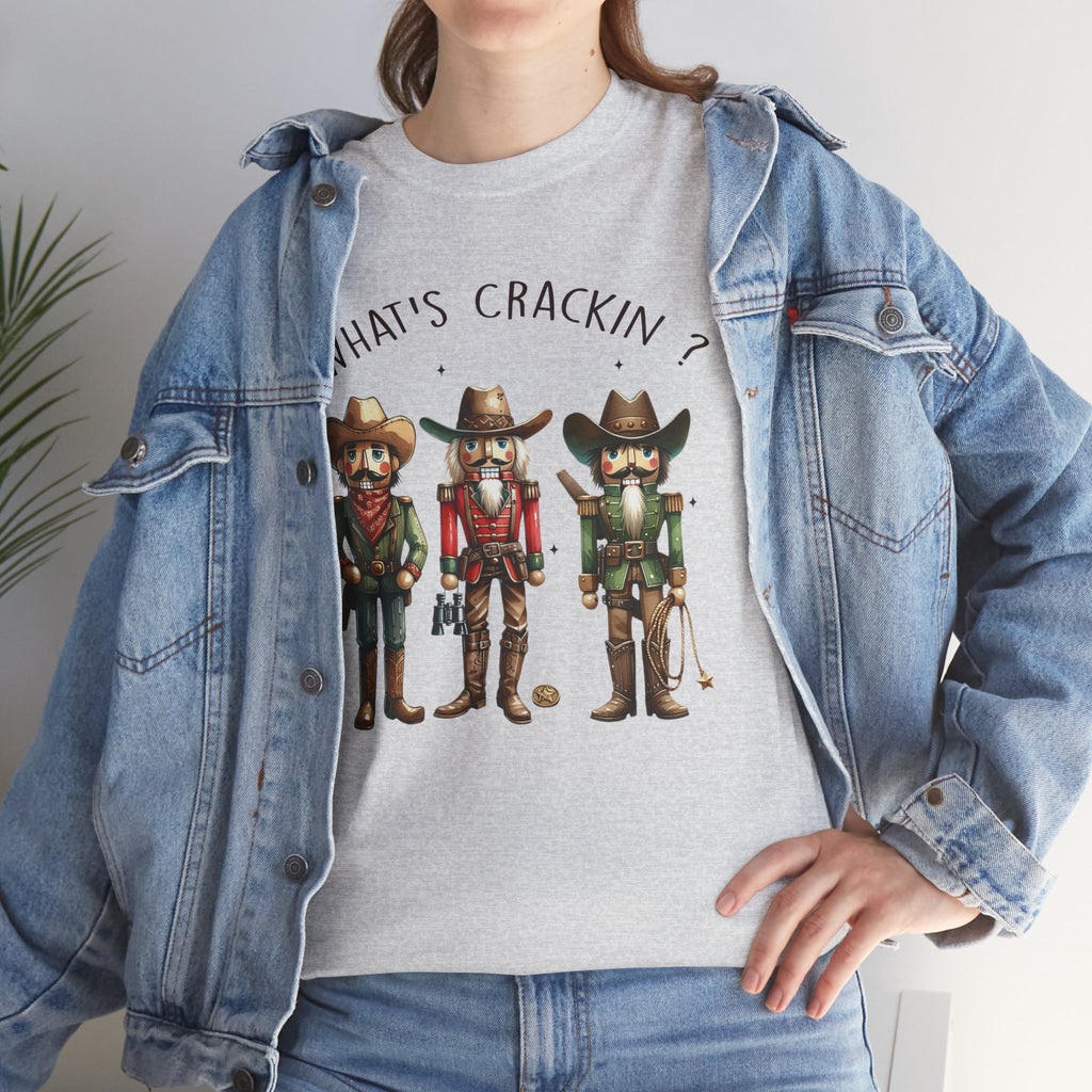 What's Crackin'? Cowboy Graphic Heavy Cotton Tee