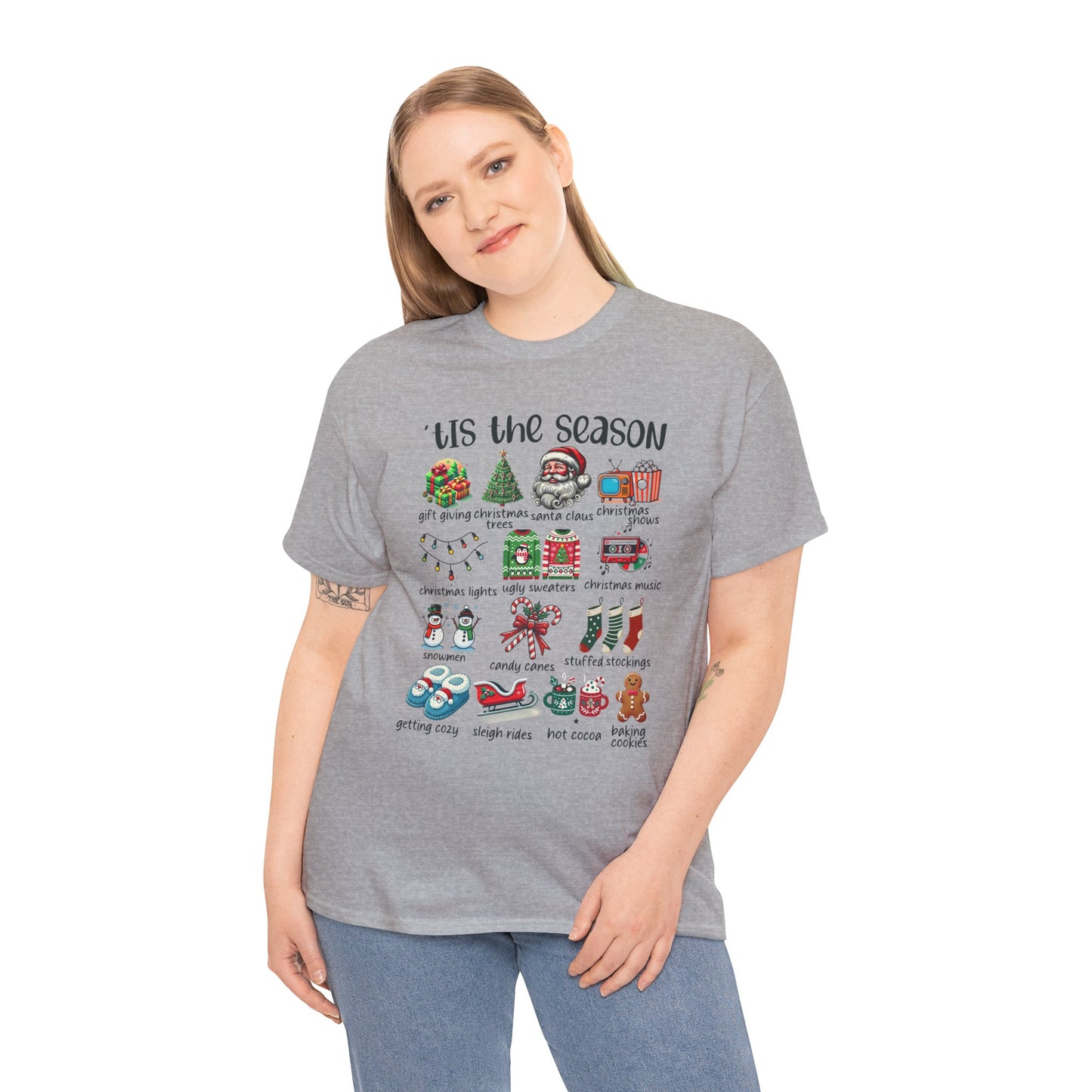 'Tis the Season Heavy Cotton Tee - Holiday Cheer and Festive Fun