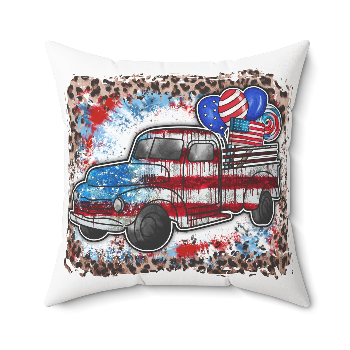 American Rustic Truck Throw Pillow