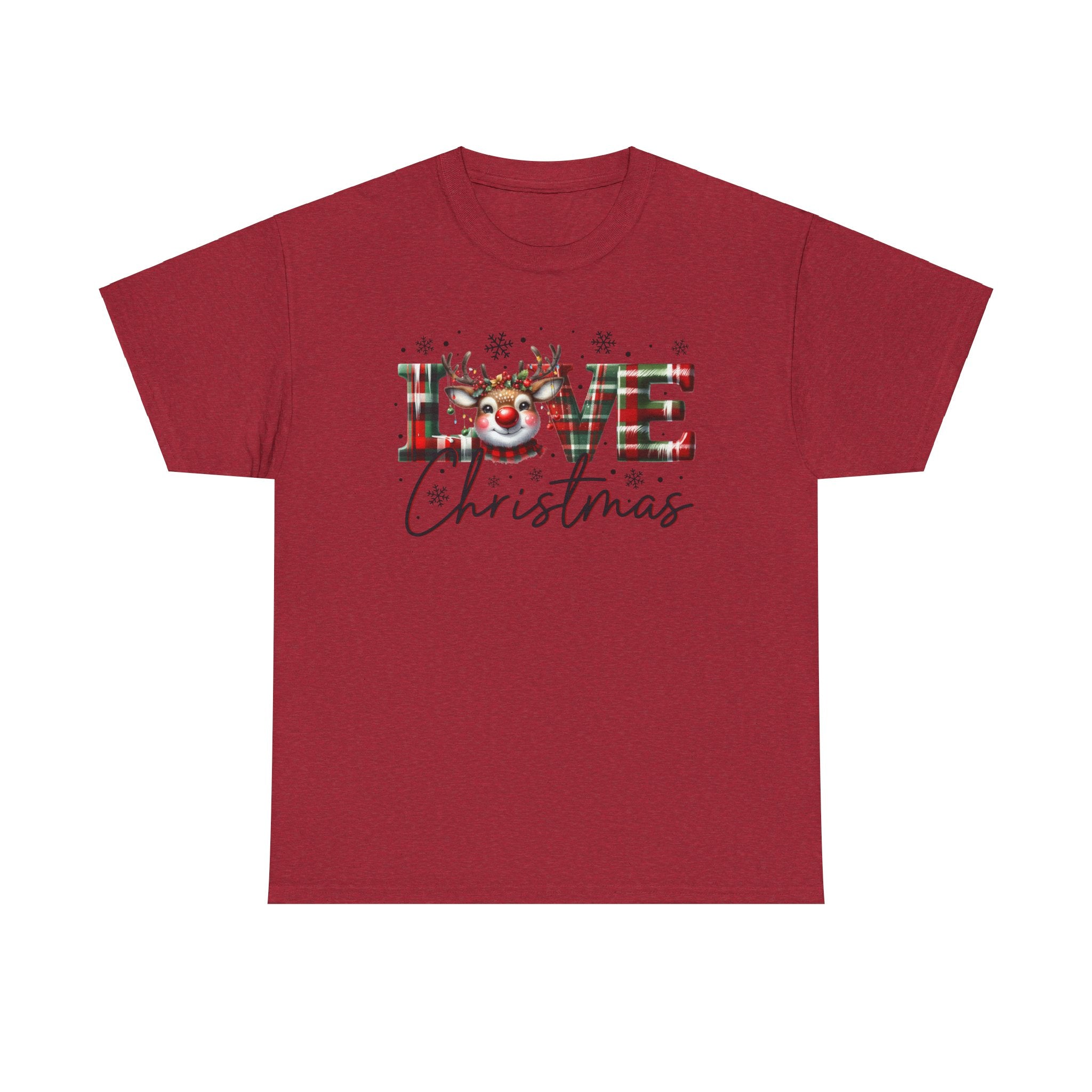 Love Christmas Heavy Cotton Tee - Festive and Comfortable Holiday Apparel