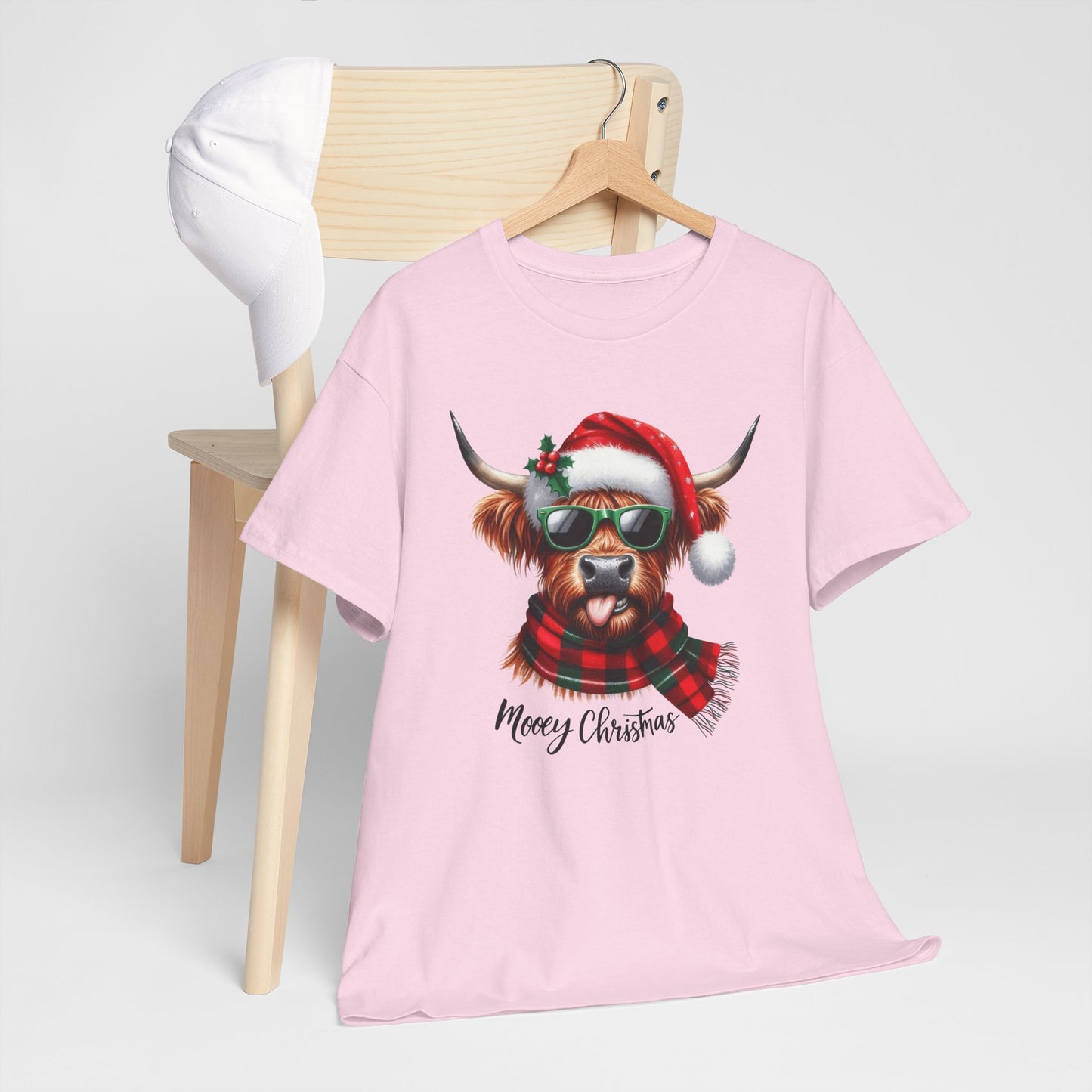 Merry Christmas Highland Cow Tee - Heavy Cotton Shirt