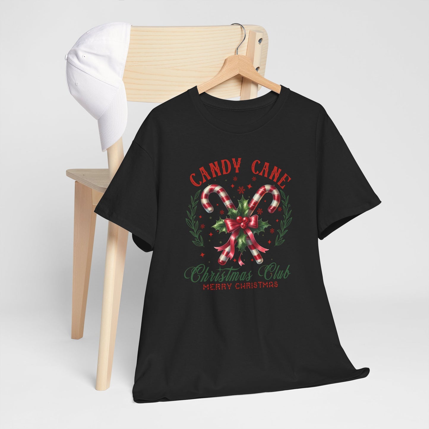 Candy Cane Christmas Club Heavy Cotton Tee - Merry Christmas Holiday Shirt