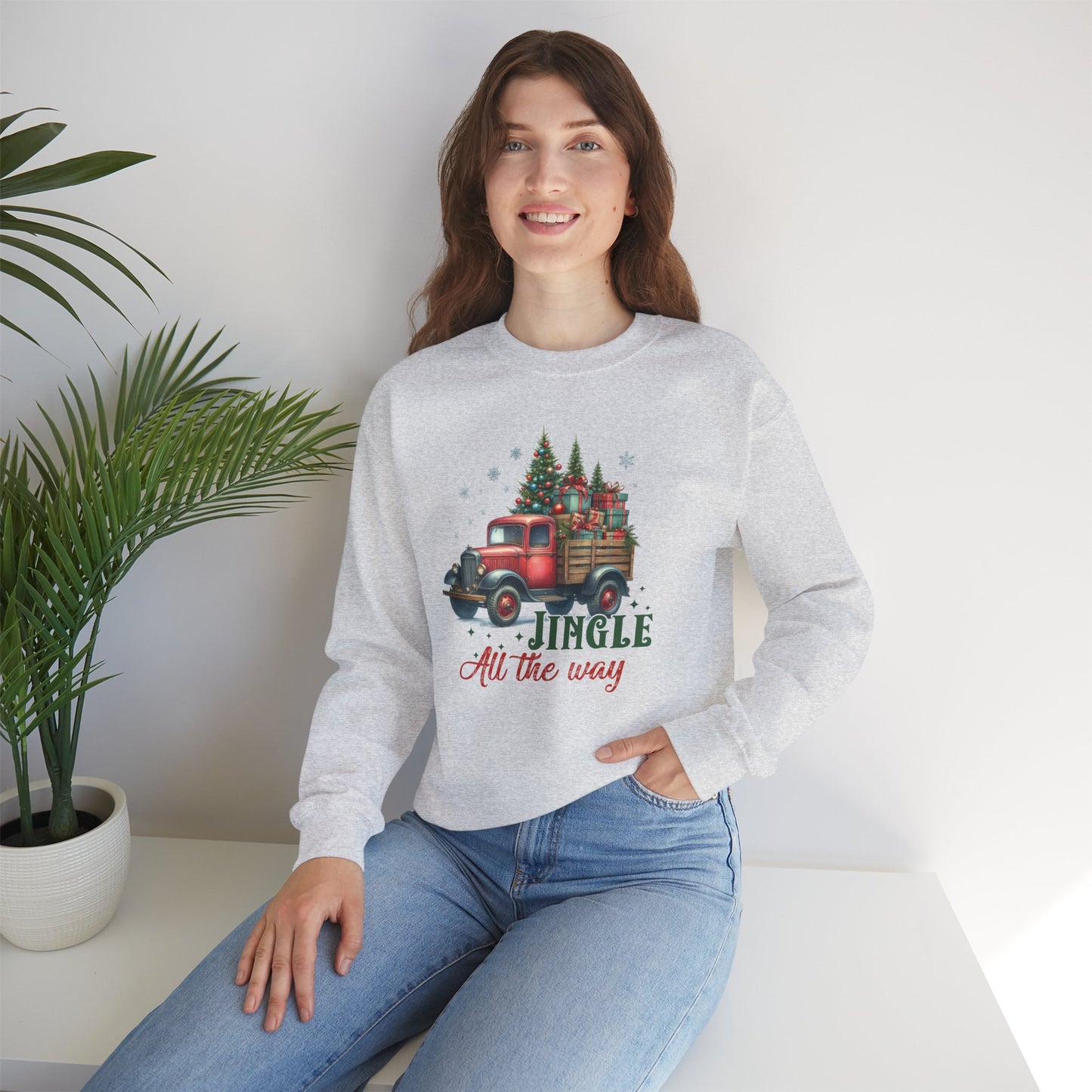Jingle All the Way Sweatshirt - Cozy Heavy Blend Crewneck for Holiday Cheer