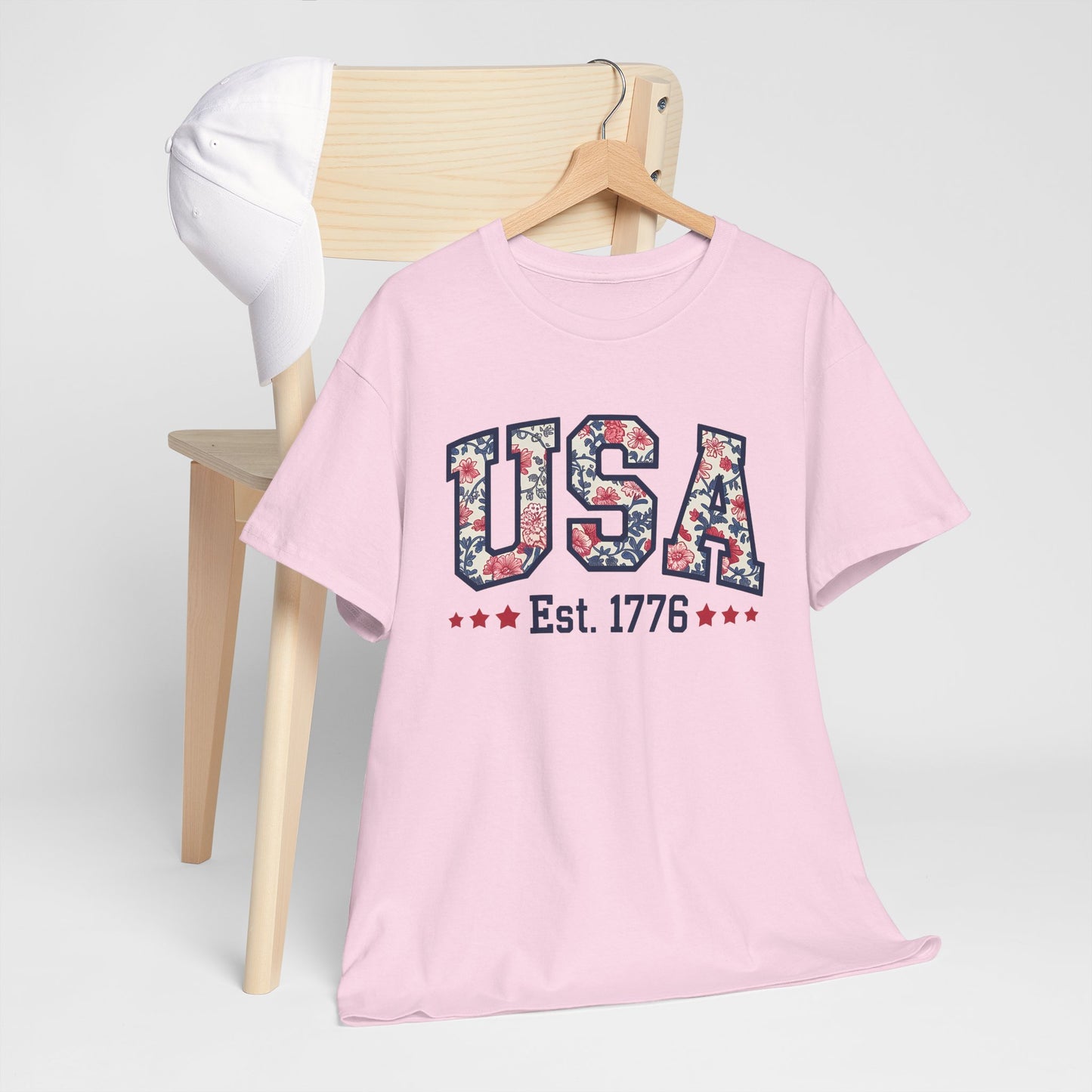 Patriotic USA Floral- Tee