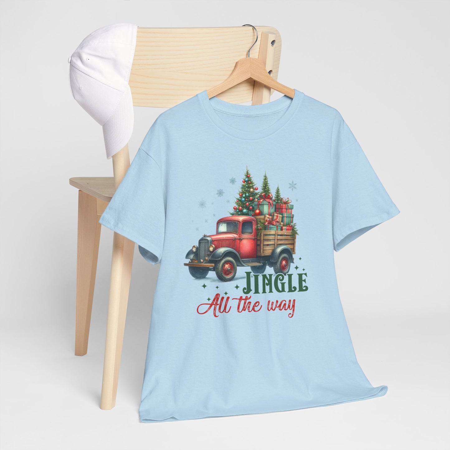 Jingle All the Way Holiday Tee - Heavy Cotton Shirt for Christmas Celebrations