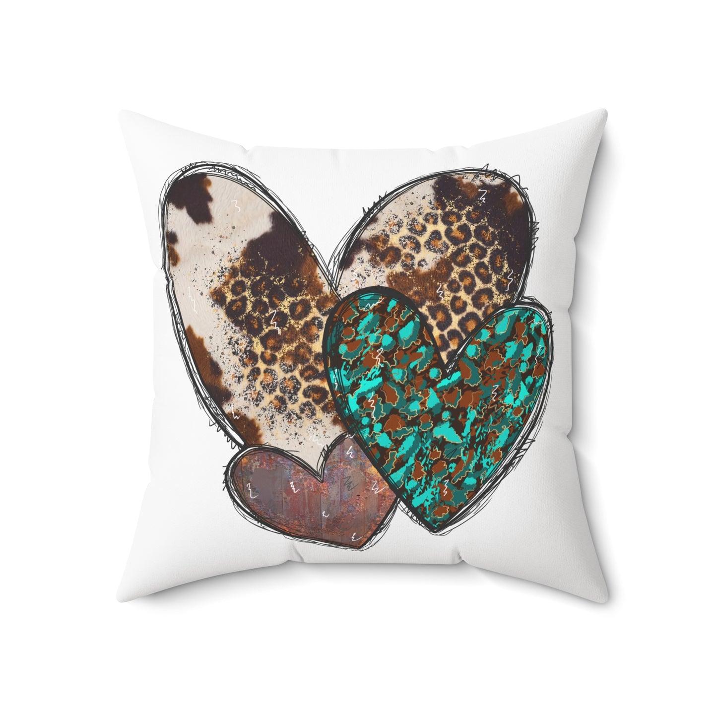 Leopard & Turquoise Hearts