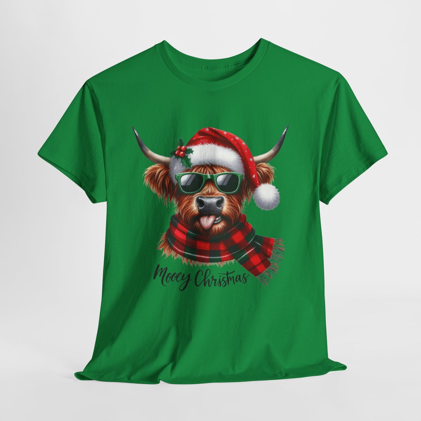 Merry Christmas Highland Cow Tee - Heavy Cotton Shirt