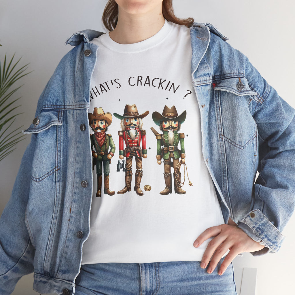 What's Crackin'? Cowboy Graphic Heavy Cotton Tee
