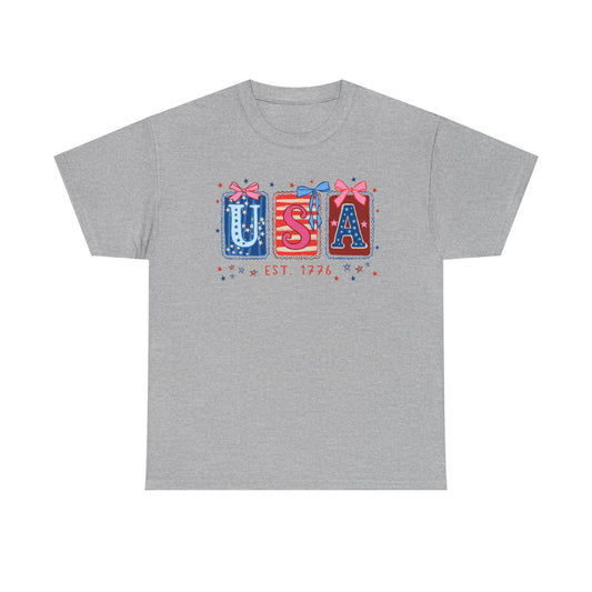 'USA Est. 1776' Red White Blue Graphic Tee