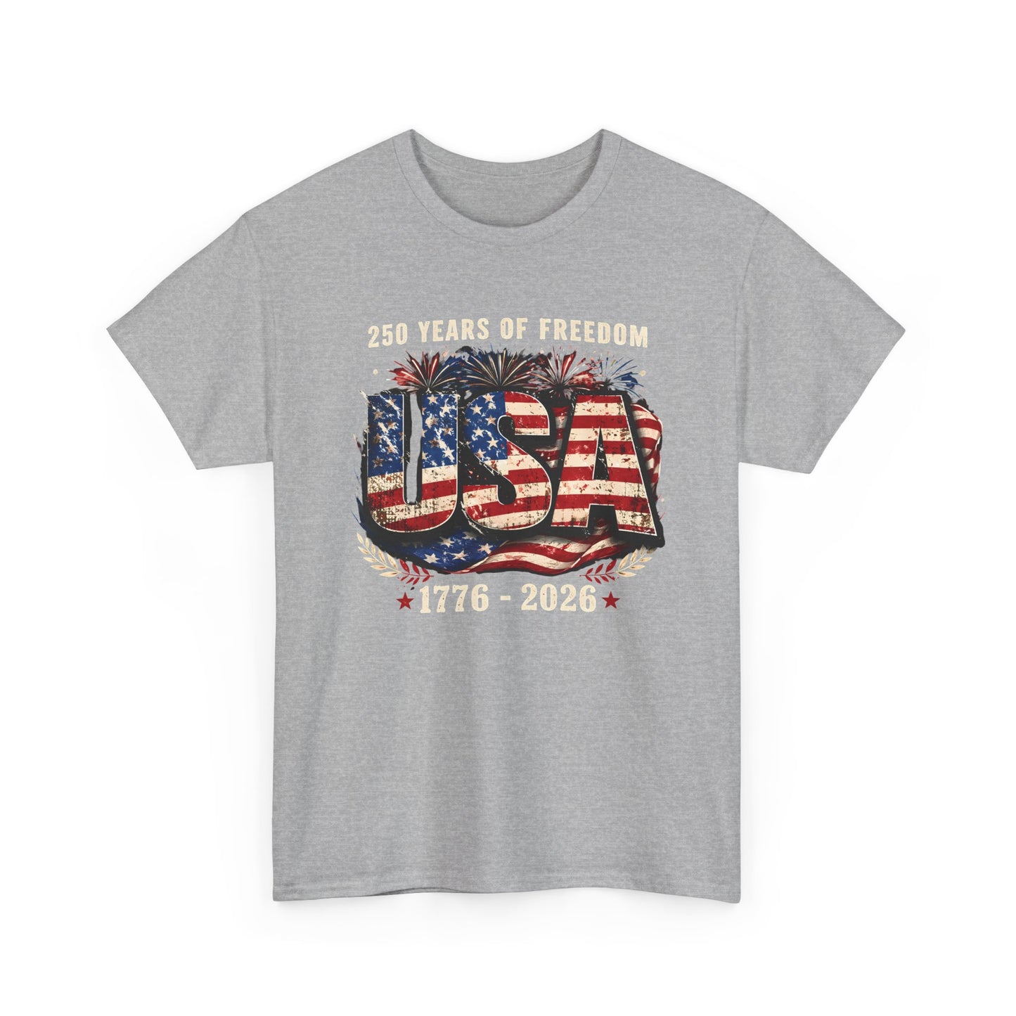 USA 250 Years of Freedom T-Shirt — 1776–2026 Patriotic American Flag Tee