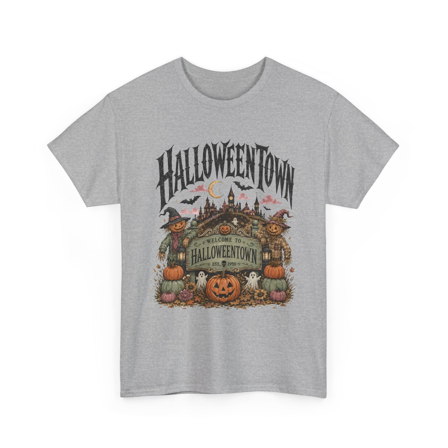 Vintage Halloween Pumpkin & Haunted Village T-Shirt