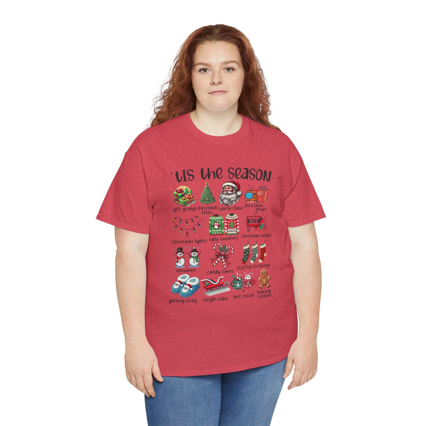 'Tis the Season Heavy Cotton Tee - Holiday Cheer and Festive Fun