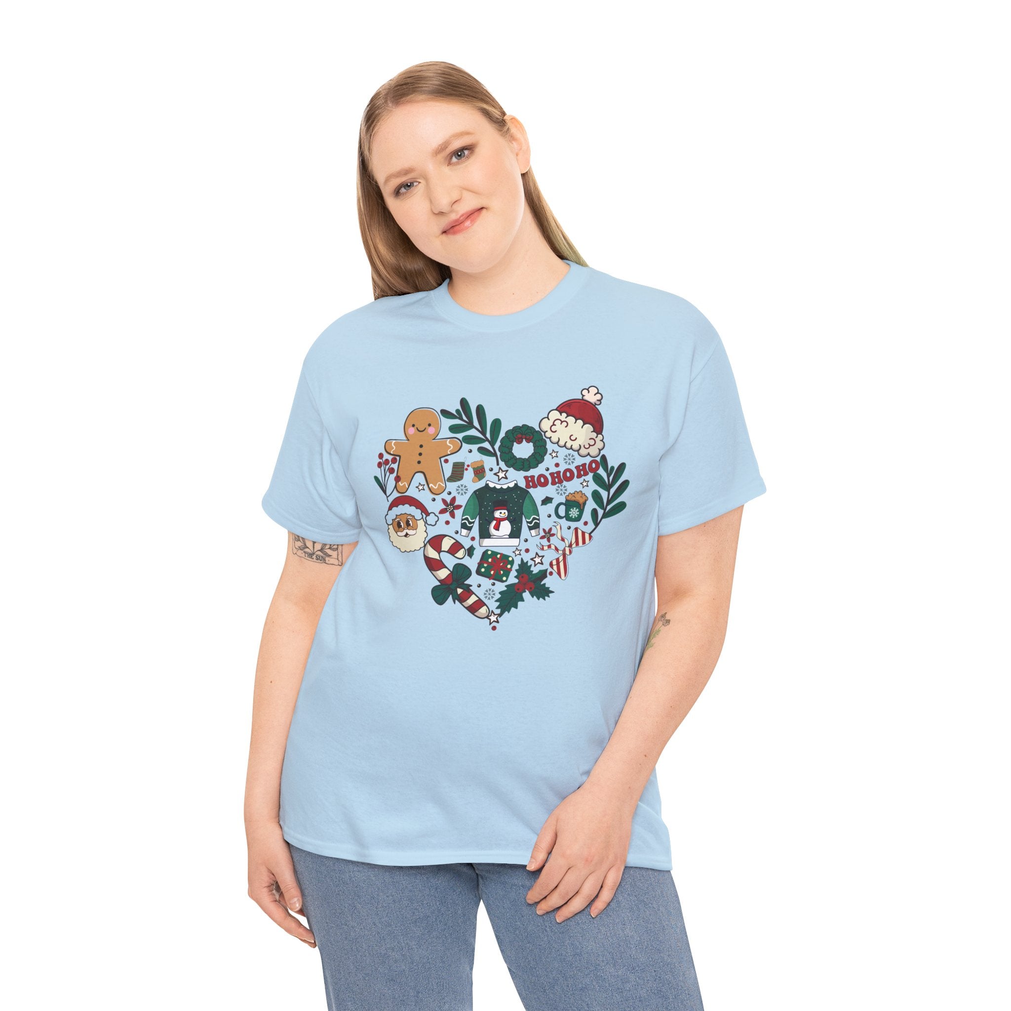 Festive Holiday Heart Heavy Cotton Tee