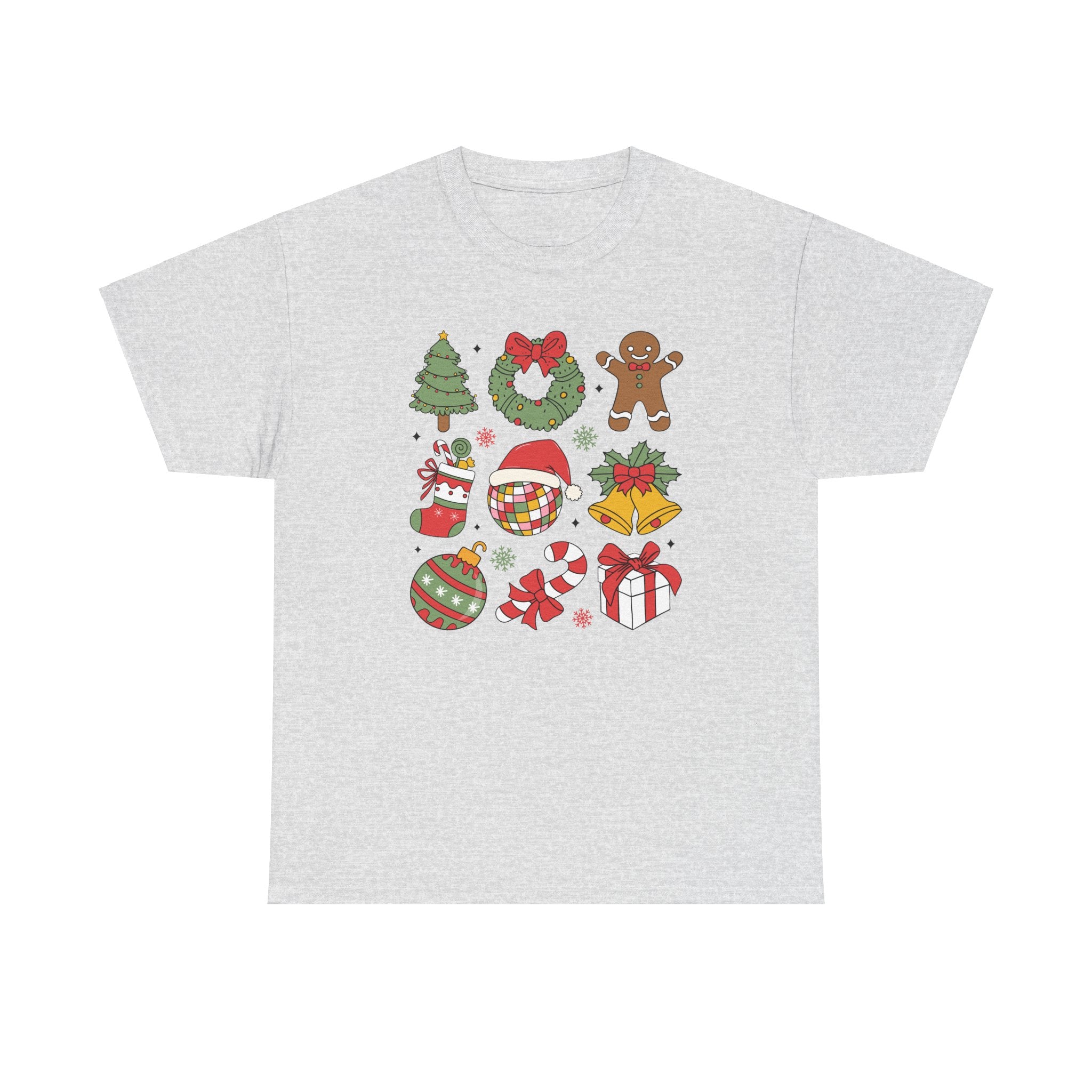 Festive Holiday Heavy Cotton Tee - Christmas Cheer Design