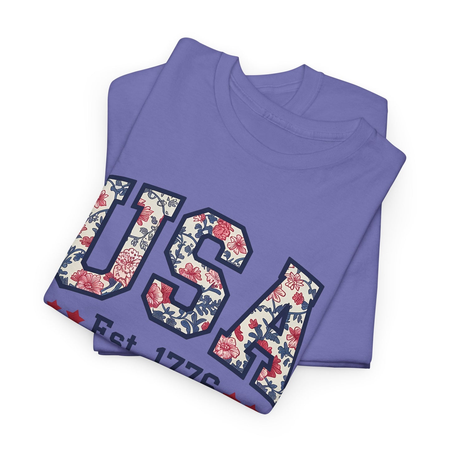 Patriotic USA Floral- Tee