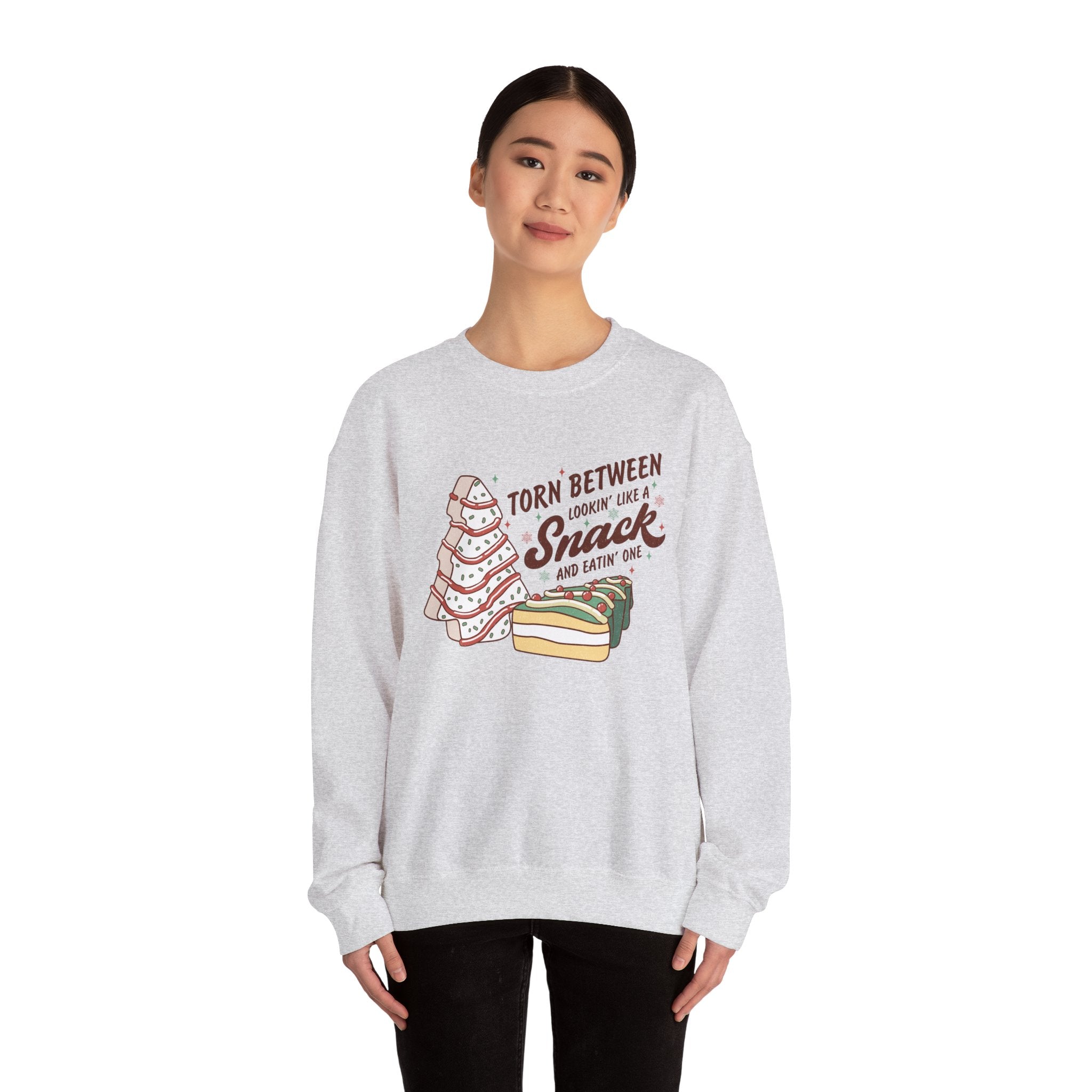 Snack Lovers Crewneck Sweatshirt – 'Torn Between Looking Like a Snack and Eatin One'