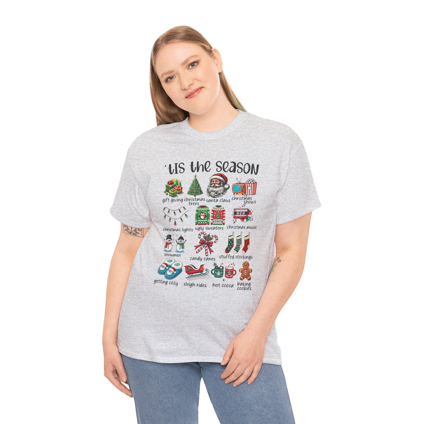 'Tis the Season Heavy Cotton Tee - Holiday Cheer and Festive Fun