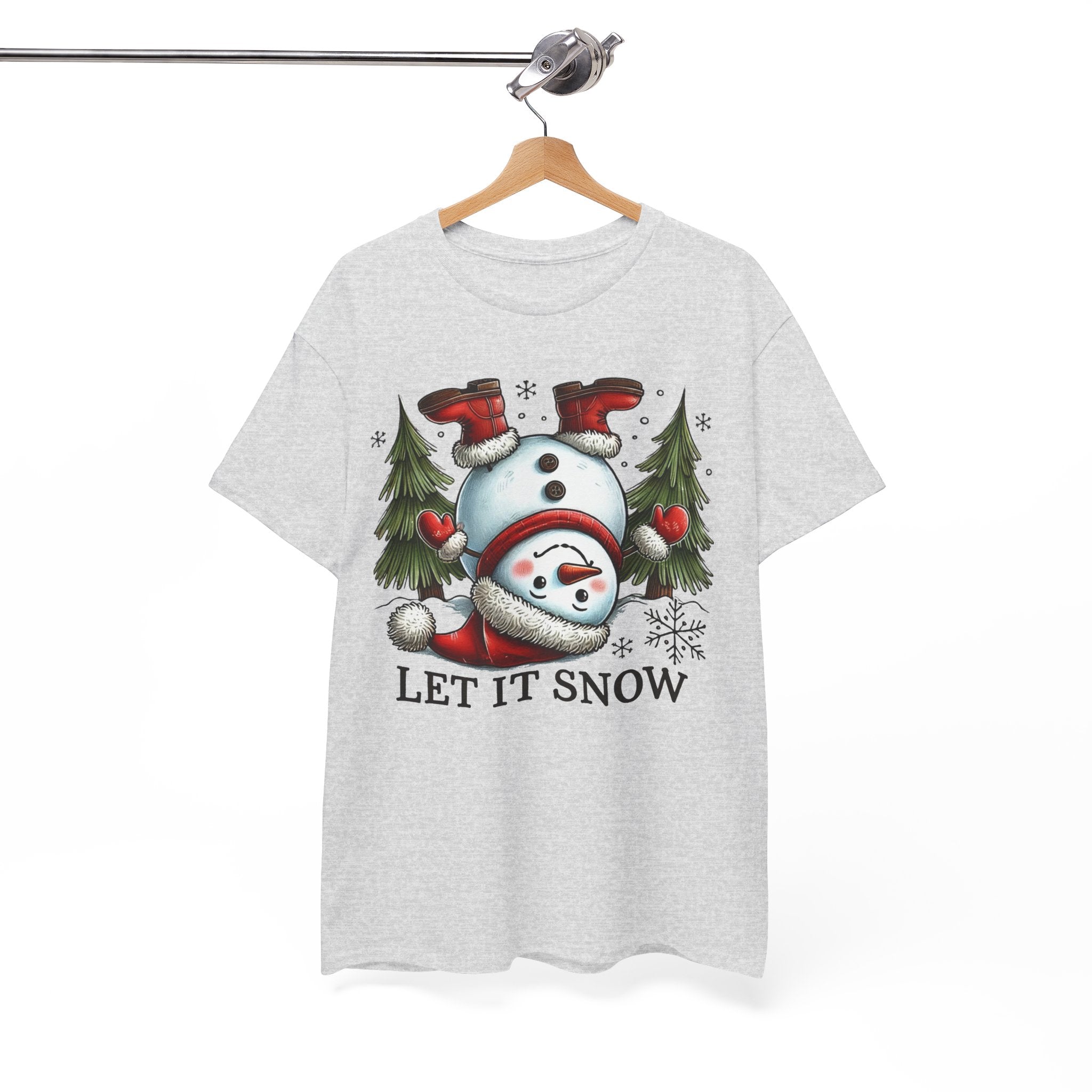 Let It Snow Heavy Cotton Tee - Festive Winter Apparel