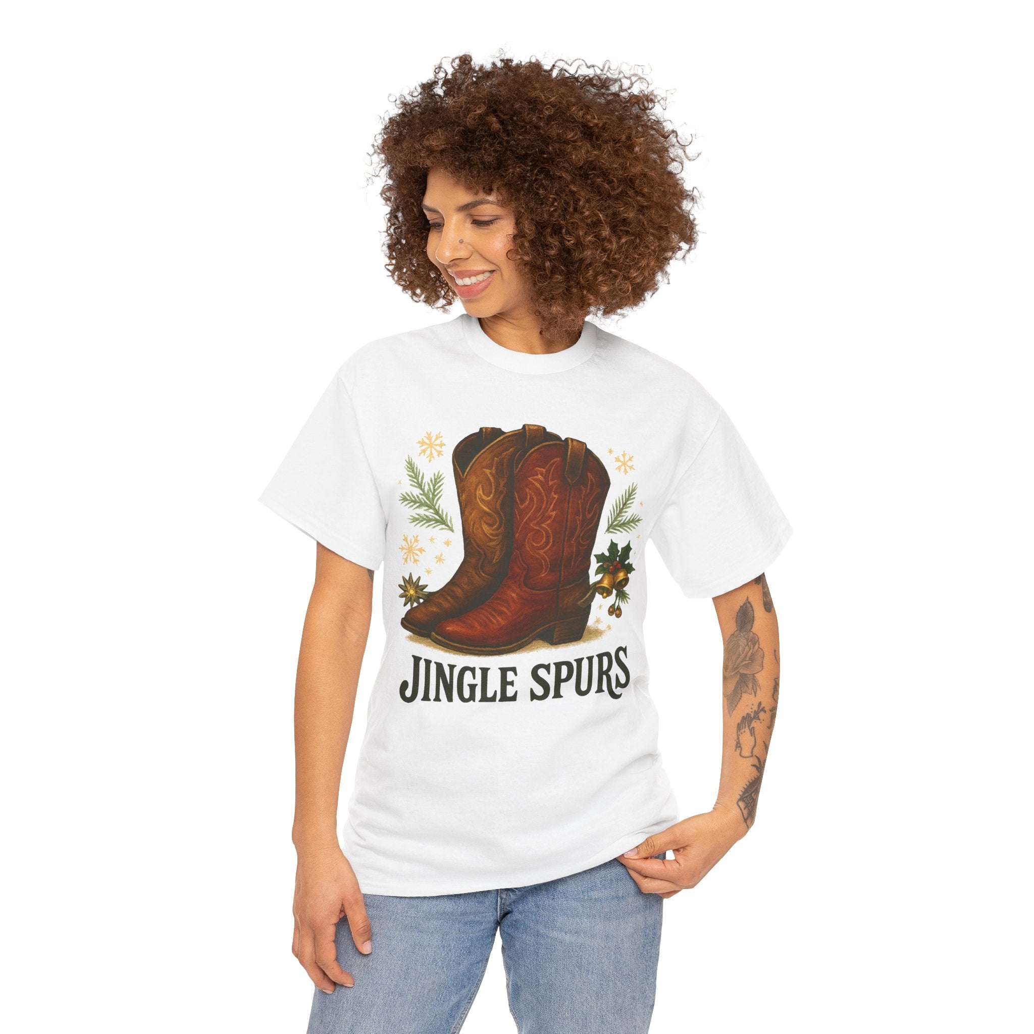 Jingle Spurs Cowboy Boots Christmas T‑Shirt