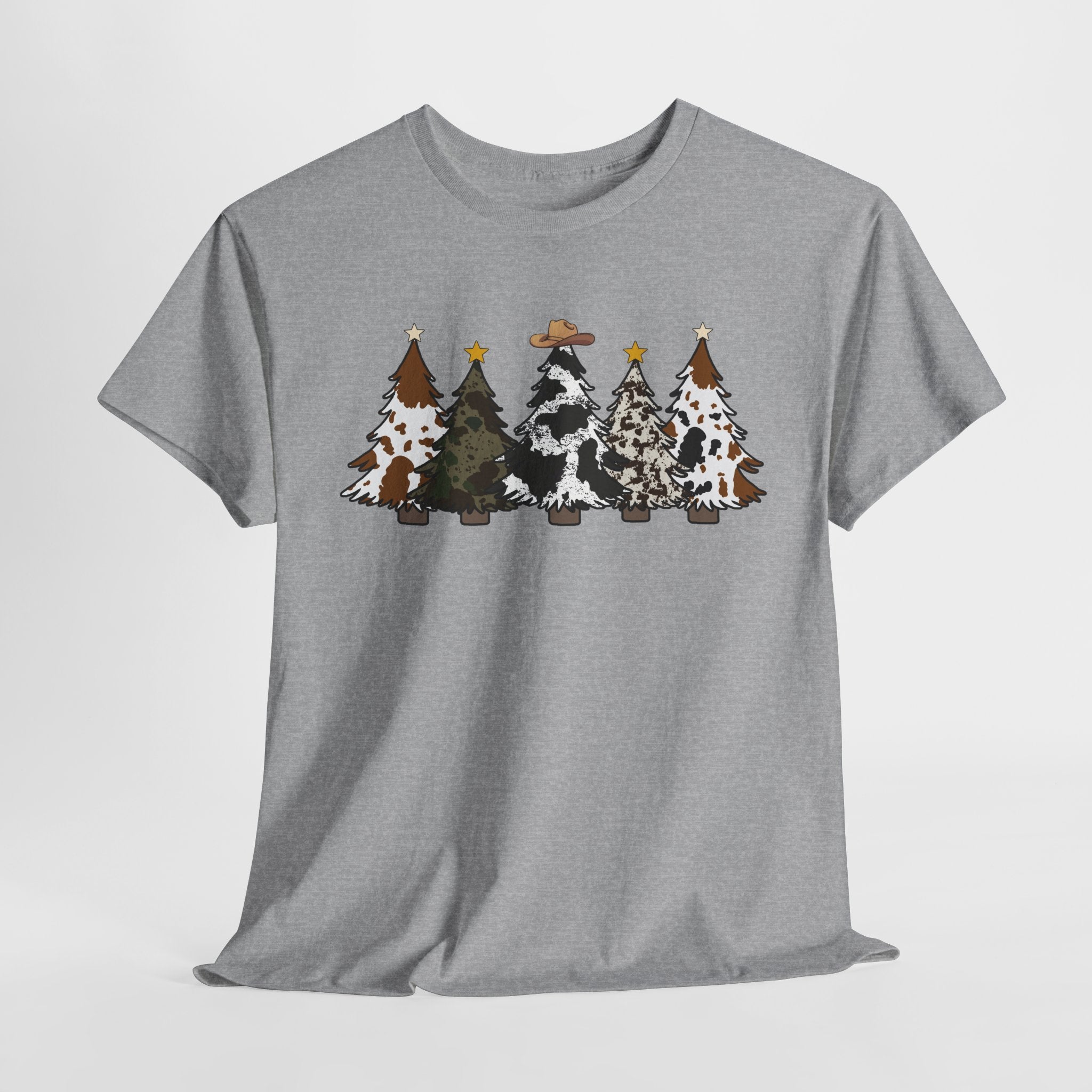 Whimsical Holiday Trees Heavy Cotton Tee