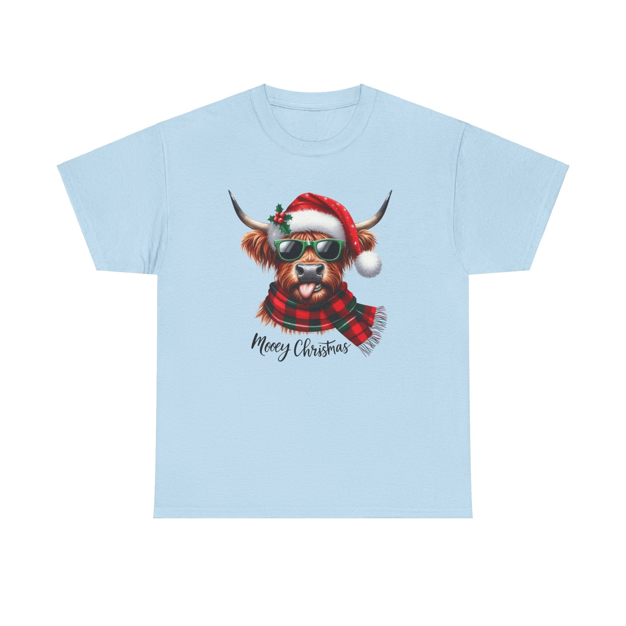 Merry Christmas Highland Cow Tee - Heavy Cotton Shirt