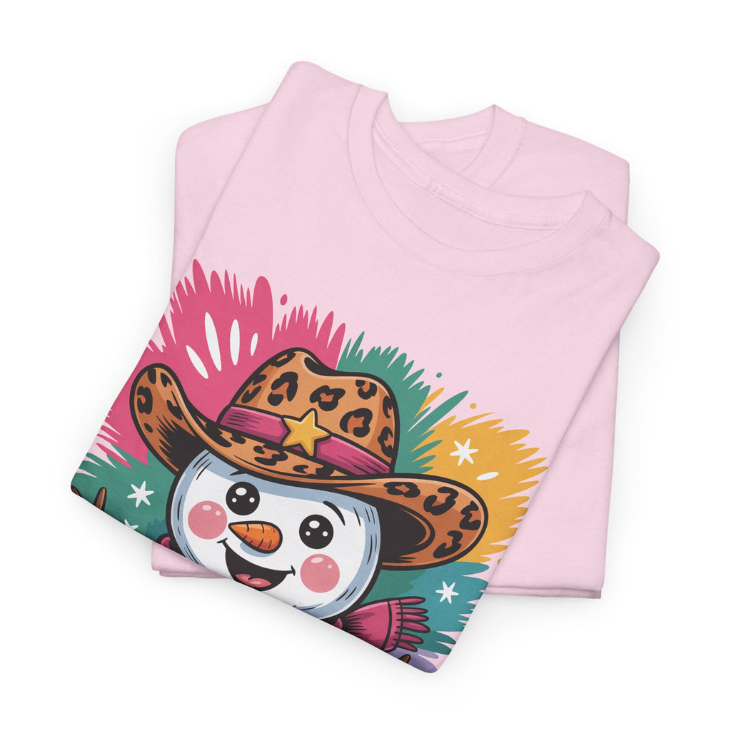 Cute Western Snowman Holiday Tee