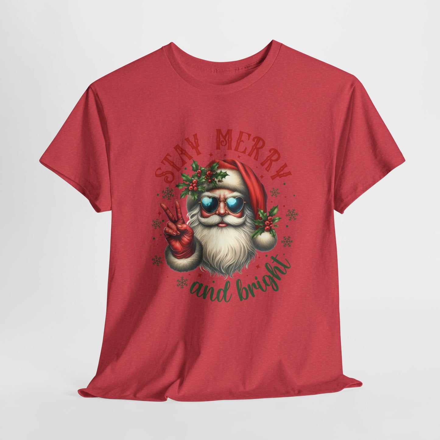 Stay Merry Holiday Heavy Cotton Tee | Fun Christmas Shirt