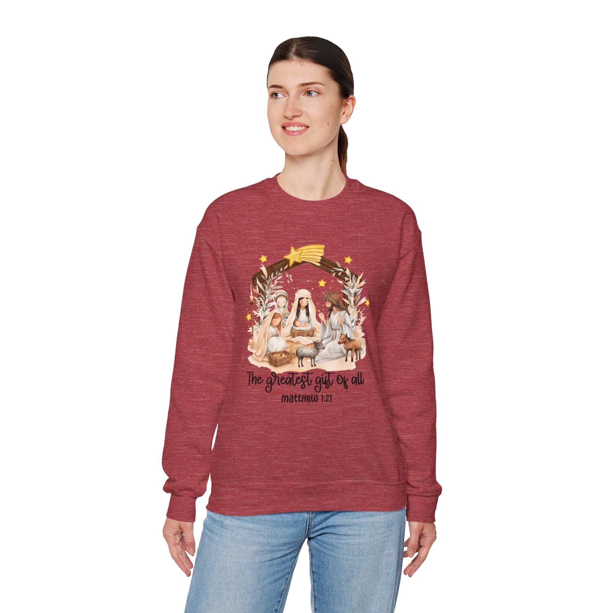 Christmas Nativity Crewneck Sweatshirt - "The Greatest Gift of All"