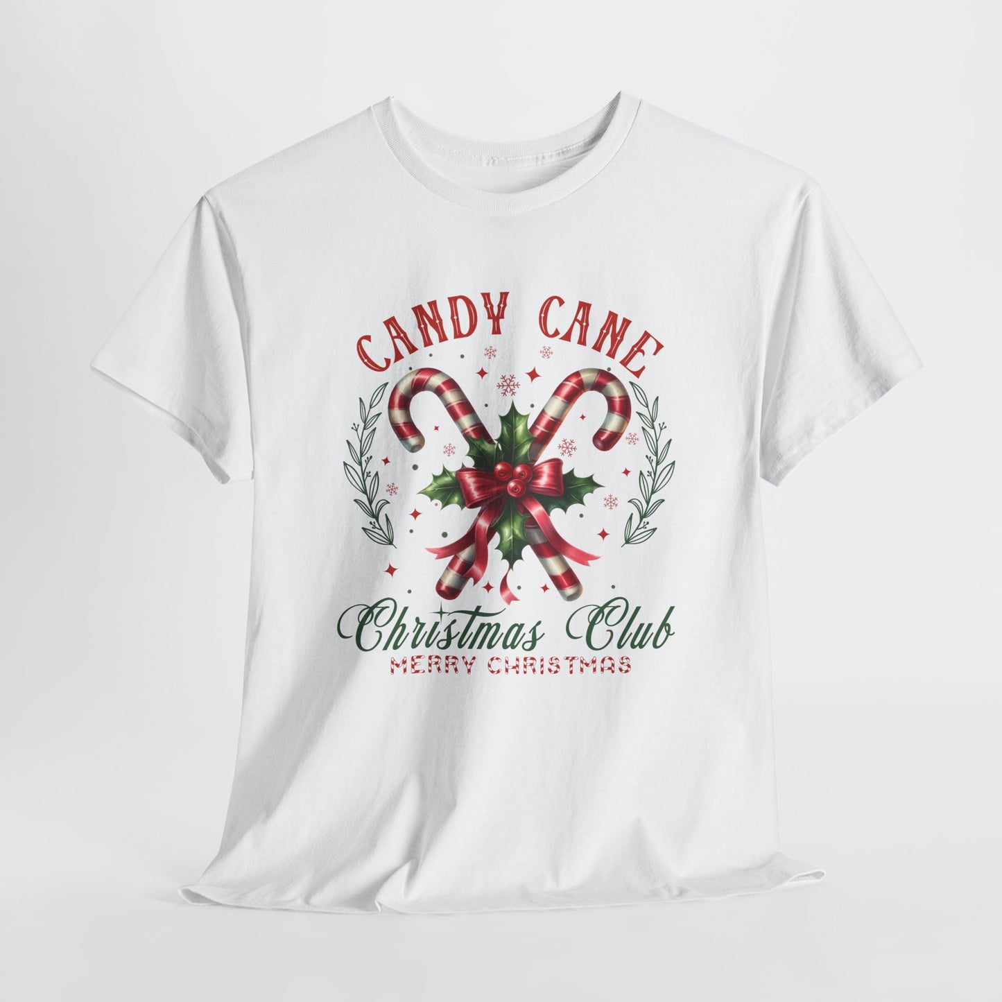 Candy Cane Christmas Club Heavy Cotton Tee - Merry Christmas Holiday Shirt