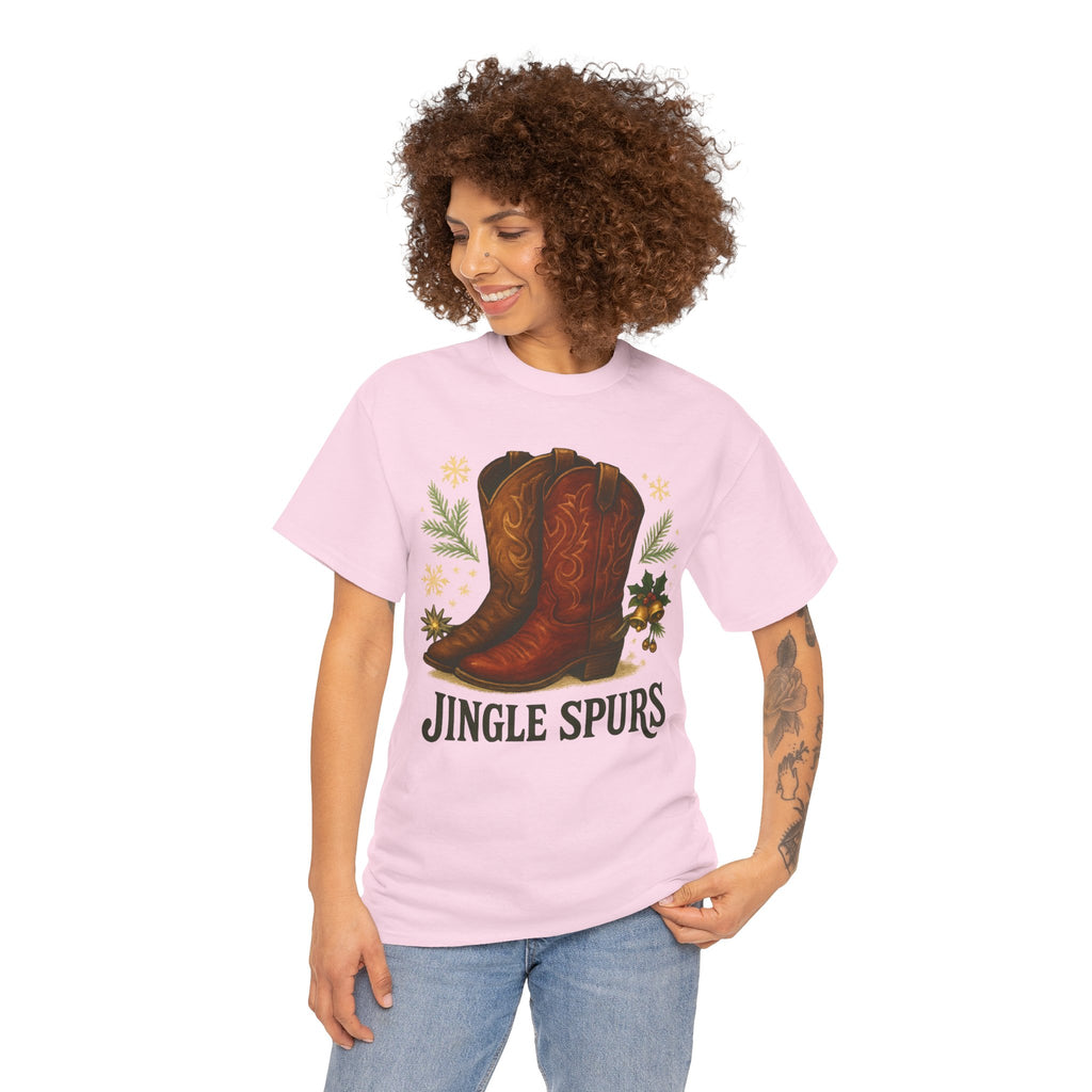Jingle Spurs Cowboy Boots Christmas T‑Shirt