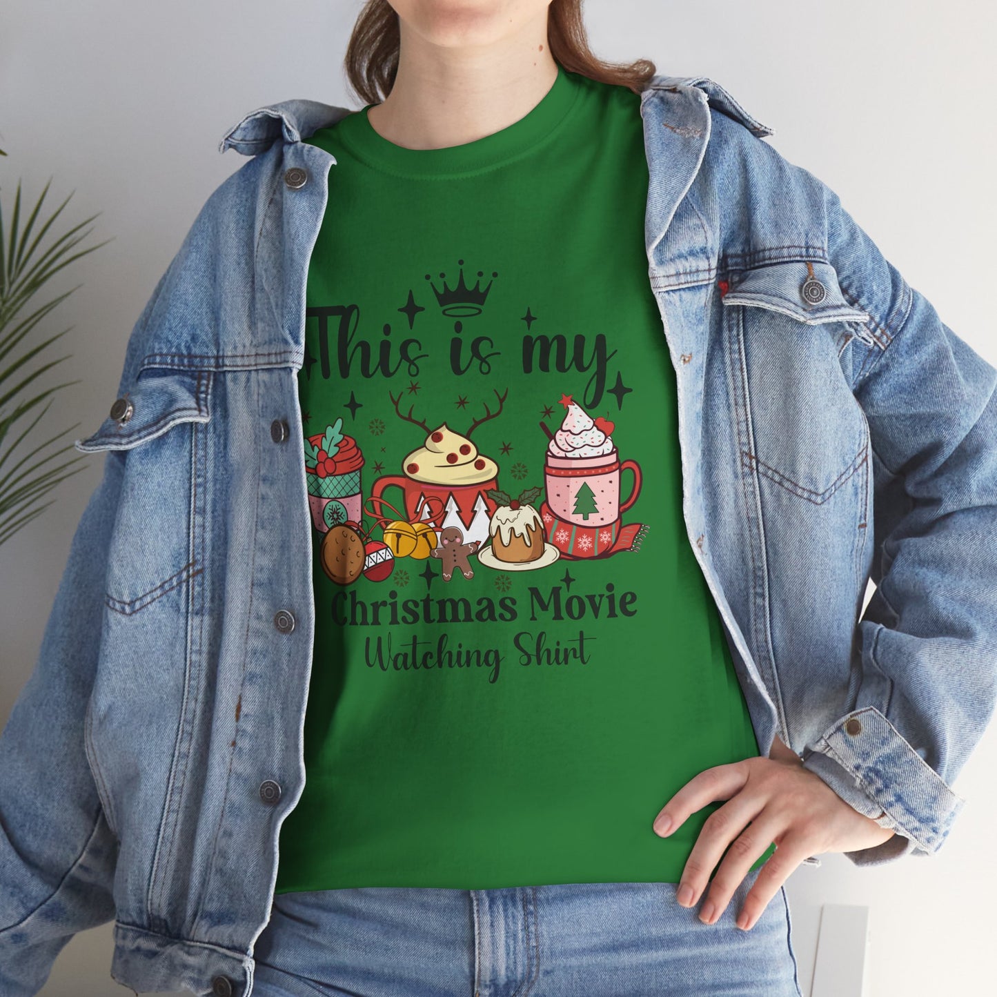Christmas Movie Watching Tee - Heavy Cotton Shirt