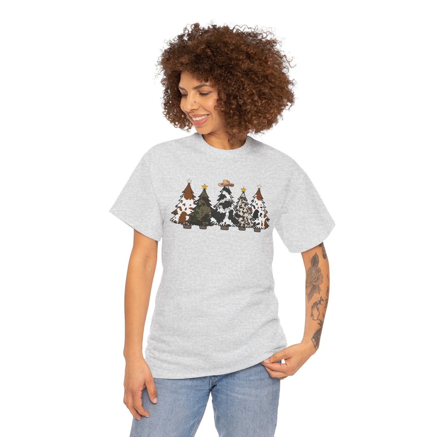 Whimsical Holiday Trees Heavy Cotton Tee
