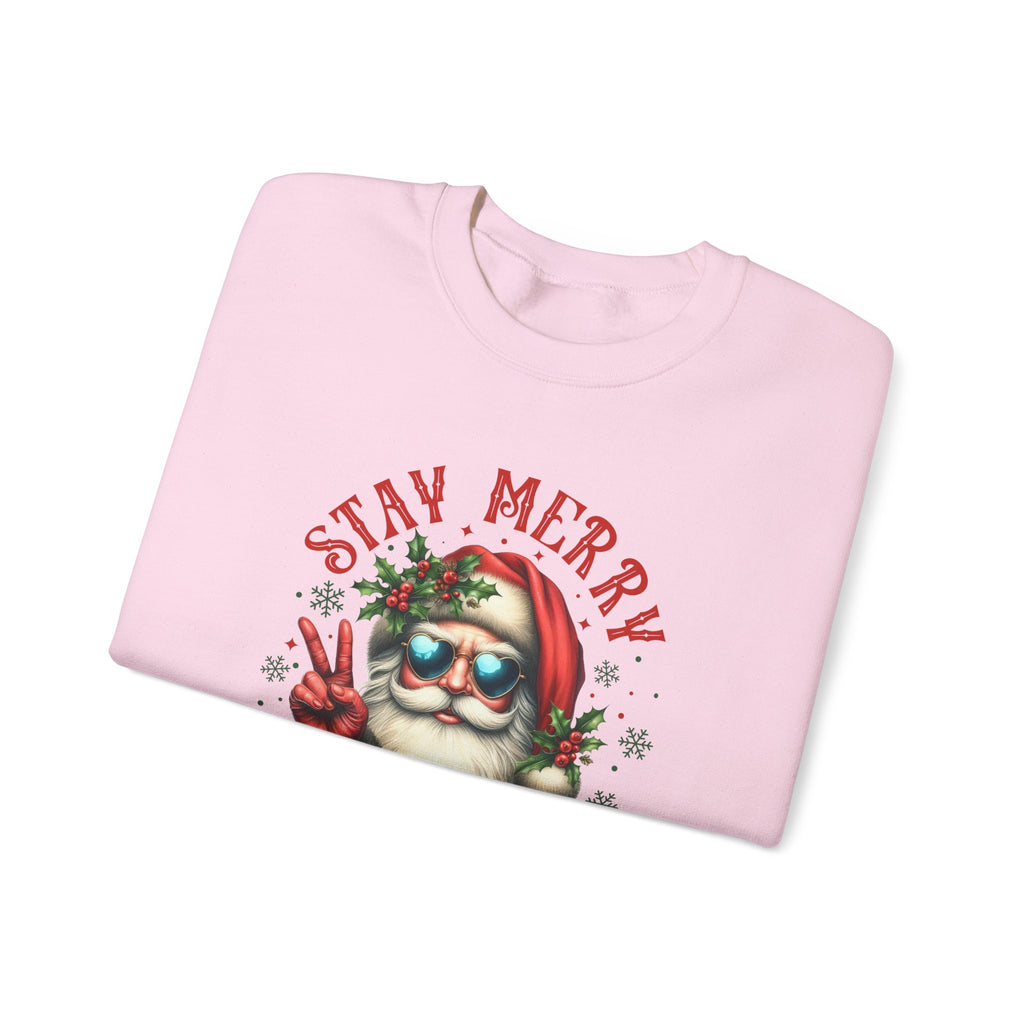 Stay Merry and Bright Crewneck Sweatshirt - Festive Holiday Apparel