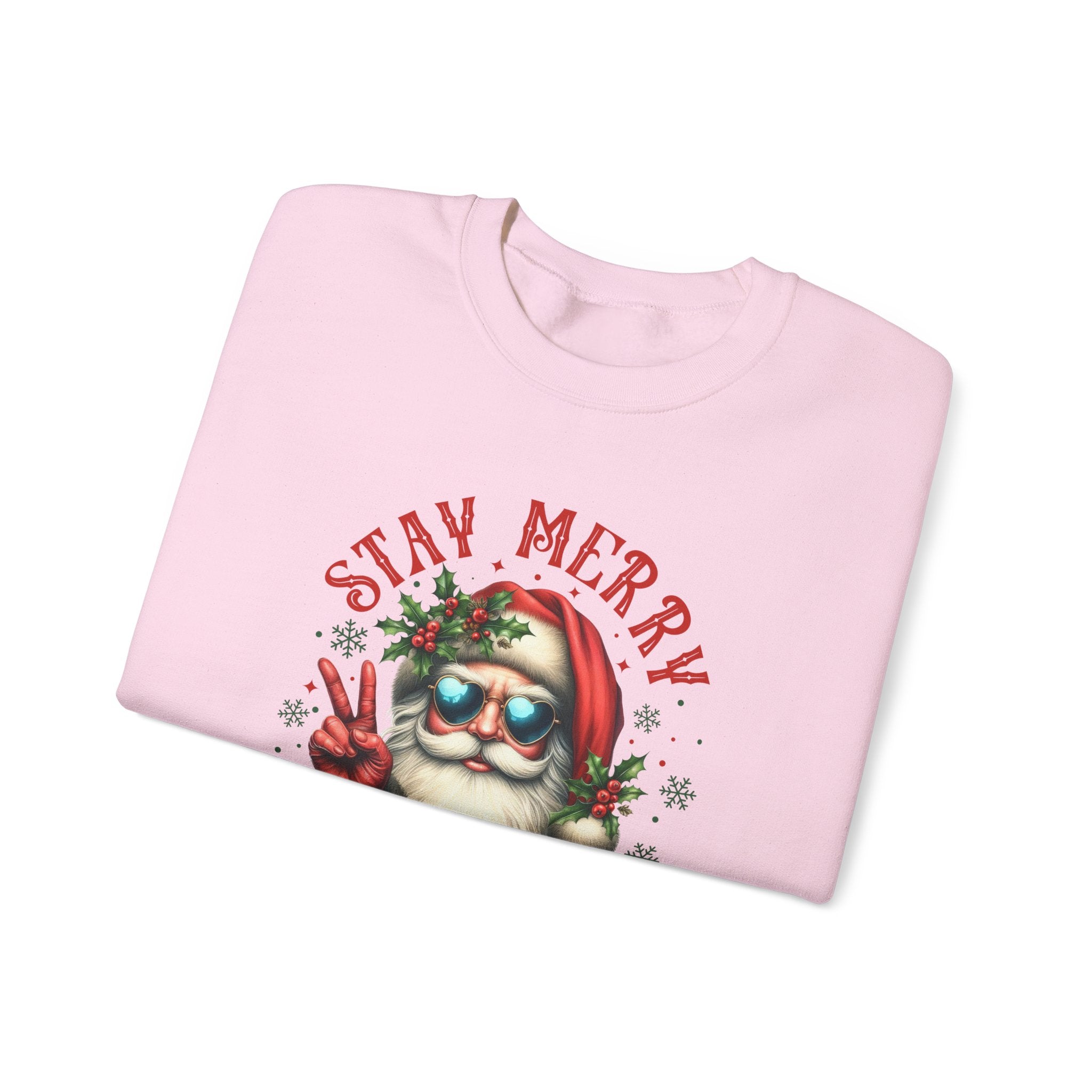 Stay Merry and Bright Crewneck Sweatshirt - Festive Holiday Apparel