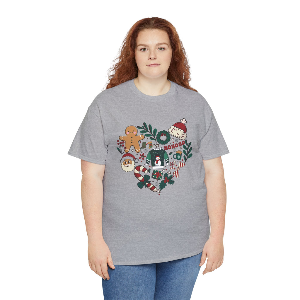 Festive Holiday Heart Heavy Cotton Tee
