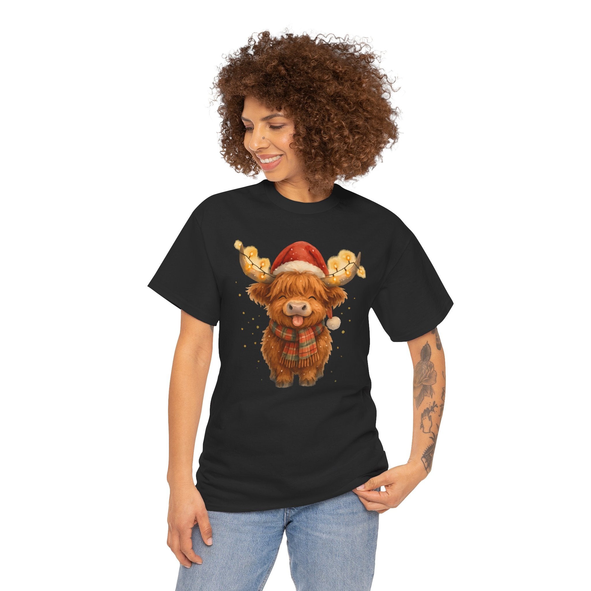 Christmas Highland Cow Tee