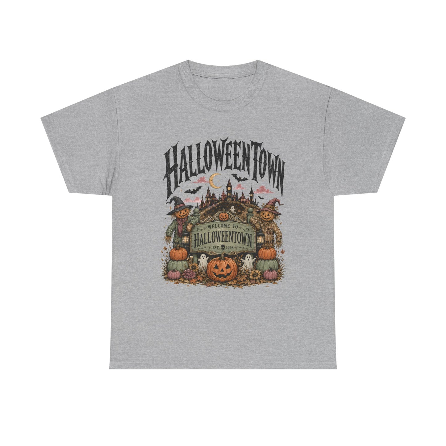 Vintage Halloween Pumpkin & Haunted Village T-Shirt