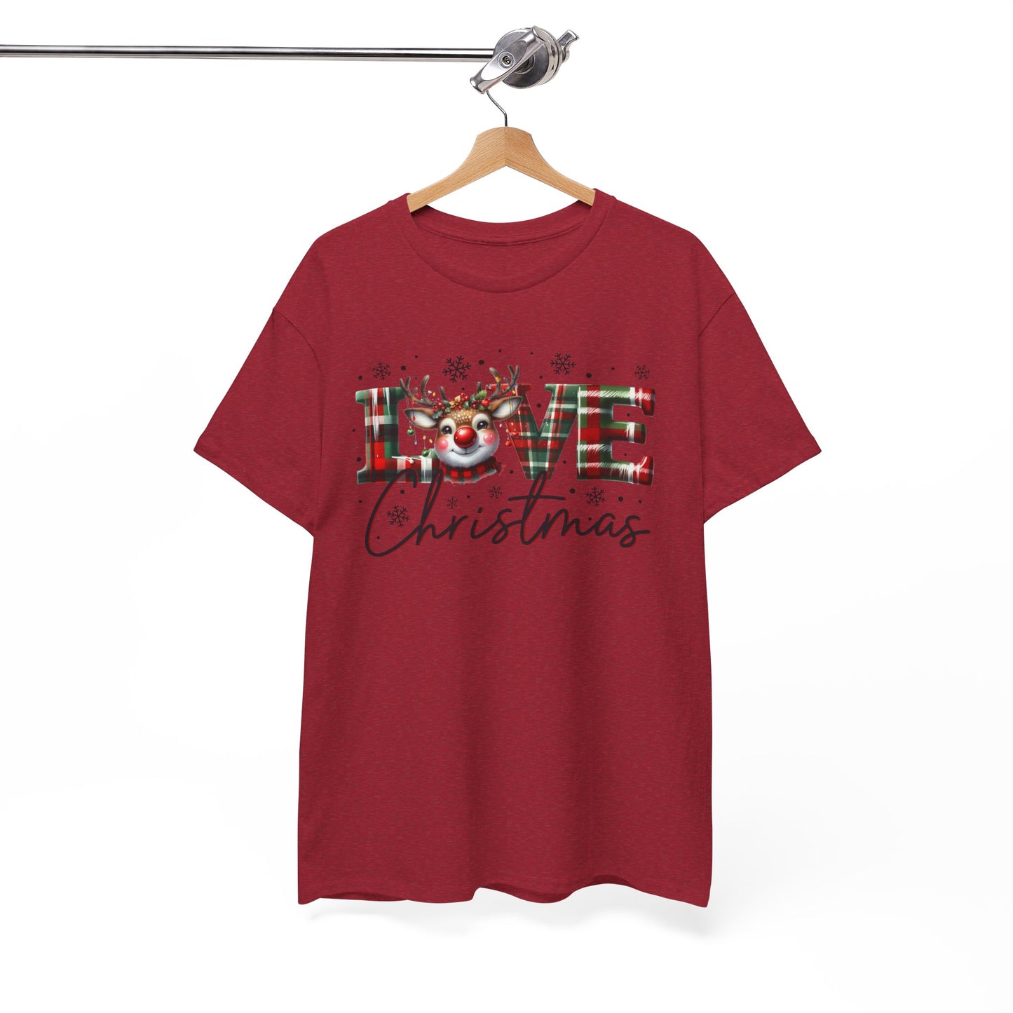Love Christmas Heavy Cotton Tee - Festive and Comfortable Holiday Apparel