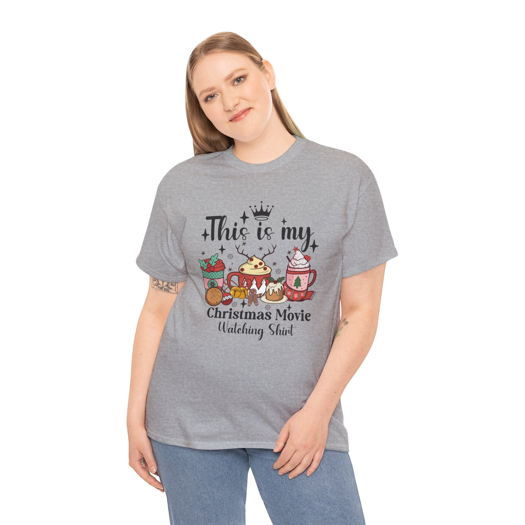 Christmas Movie Watching Tee - Heavy Cotton Shirt