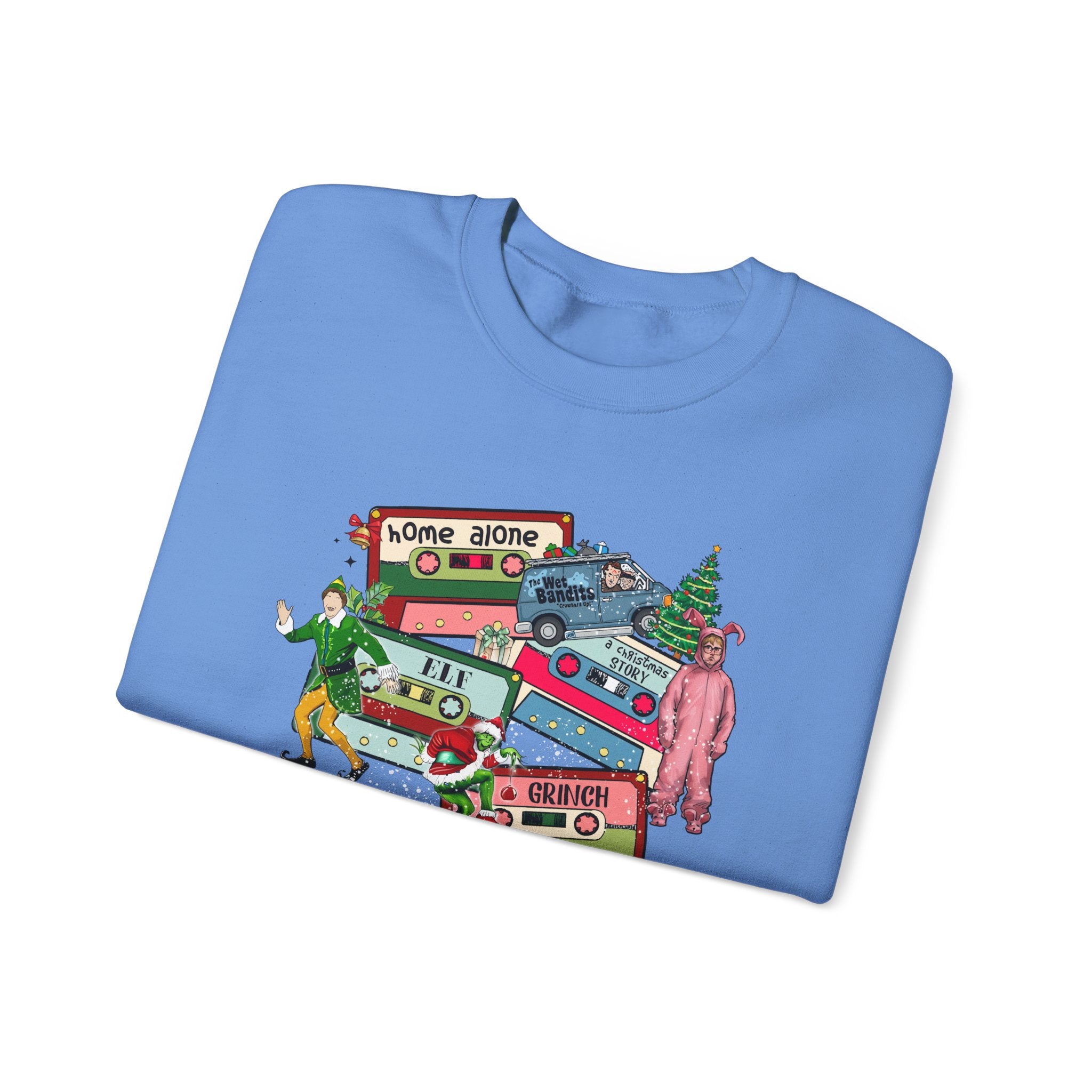 Retro Holiday Movie Crewneck Sweatshirt – Cozy & Festive Design