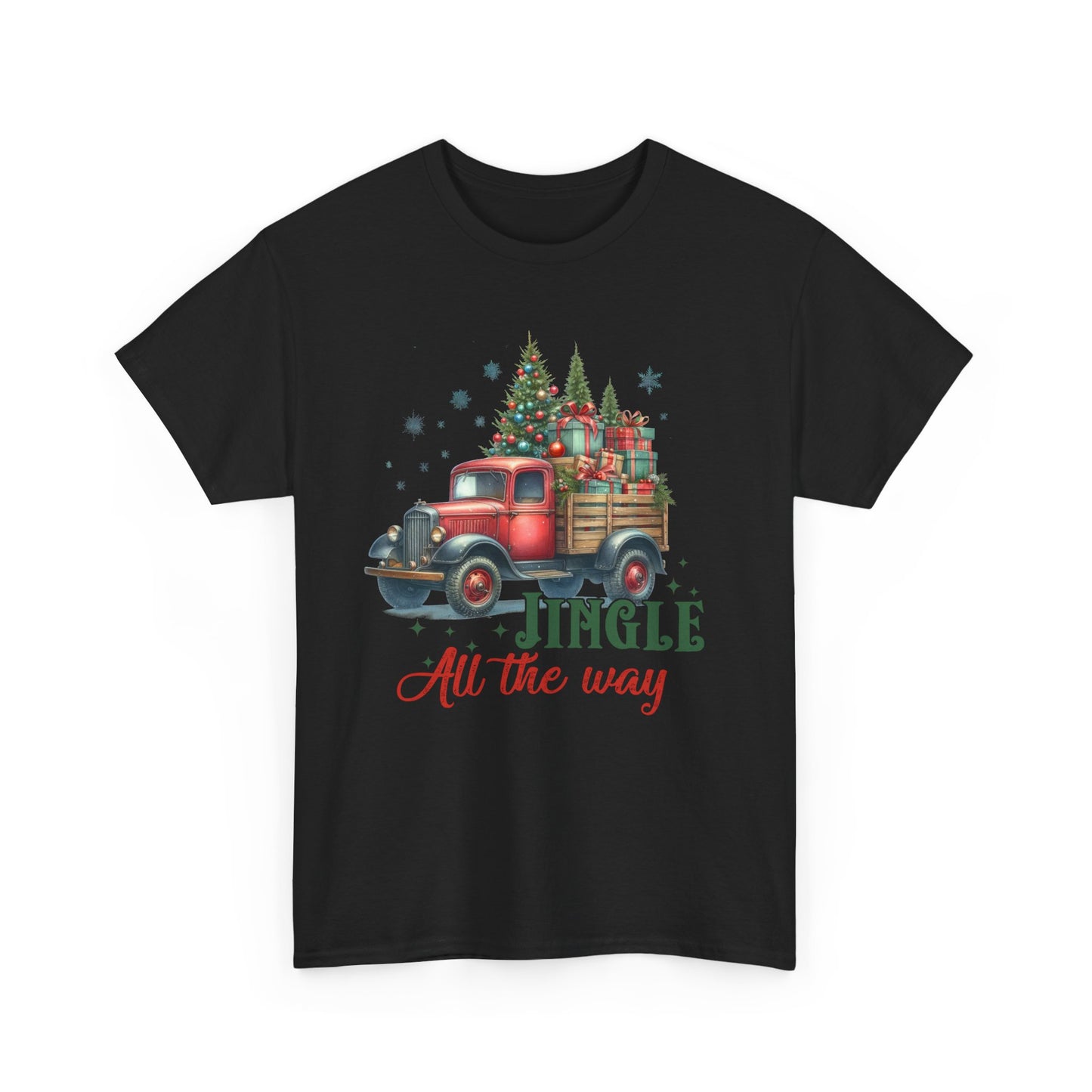 Jingle All the Way Holiday Tee - Heavy Cotton Shirt for Christmas Celebrations