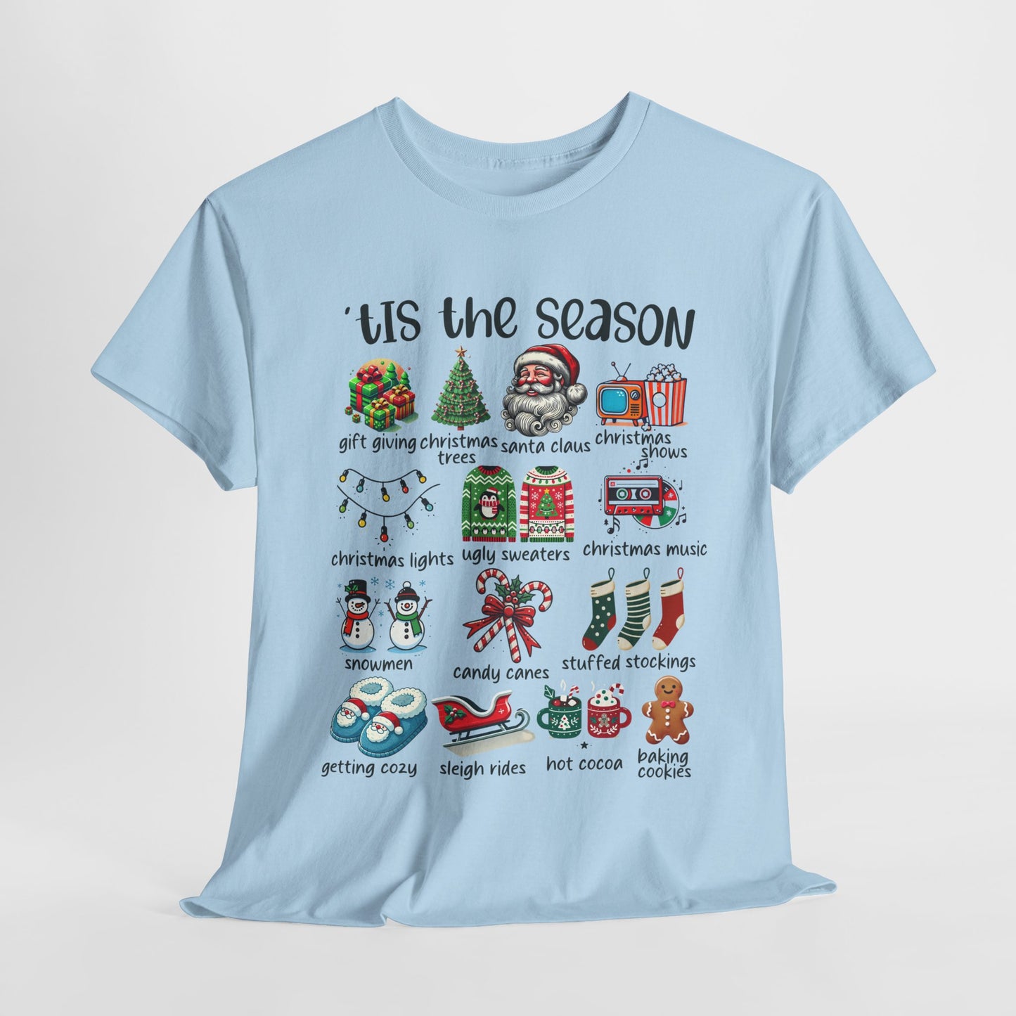 'Tis the Season Heavy Cotton Tee - Holiday Cheer and Festive Fun