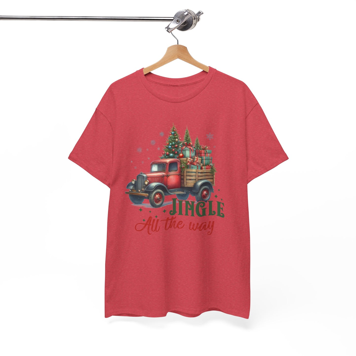 Jingle All the Way Holiday Tee - Heavy Cotton Shirt for Christmas Celebrations