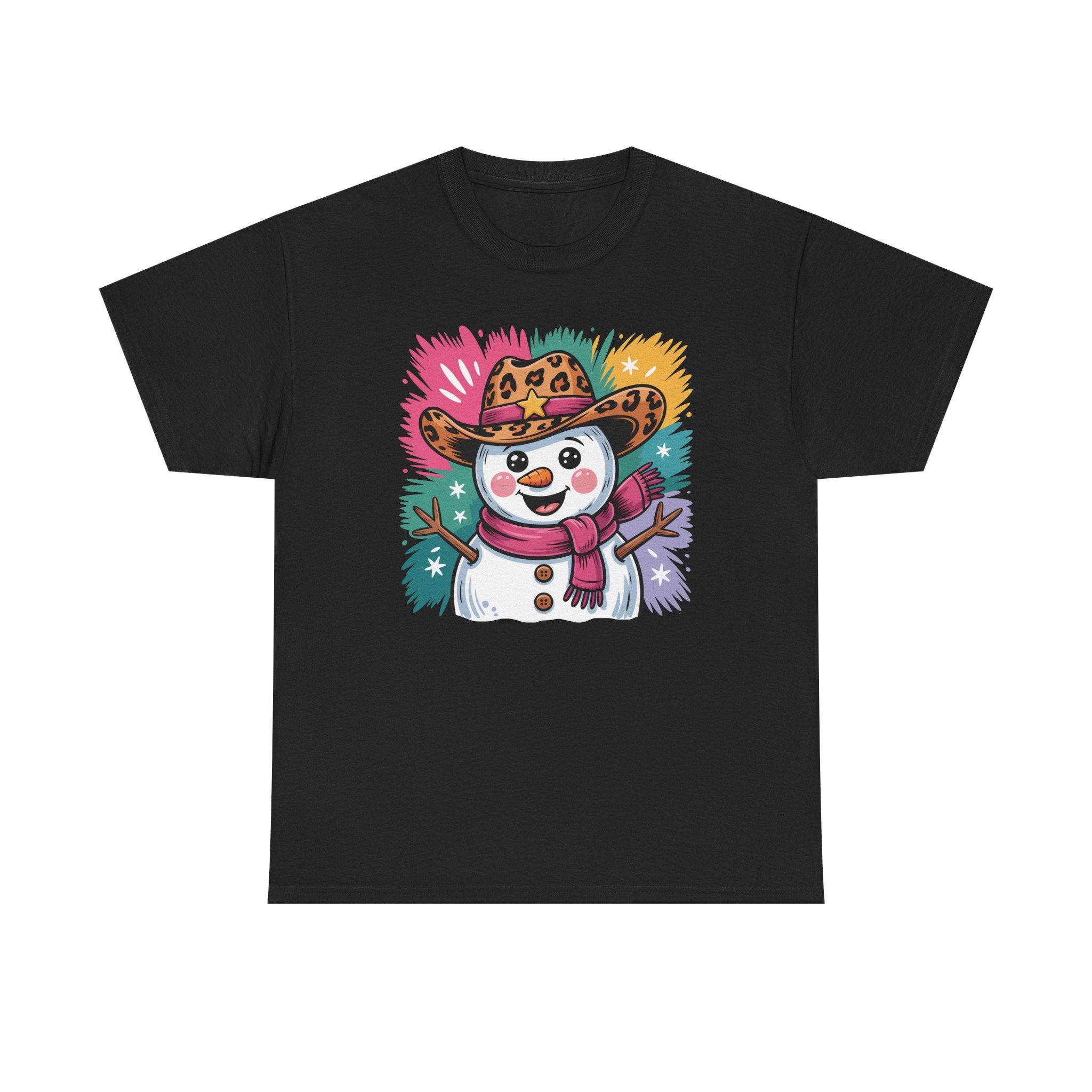 Cute Western Snowman Holiday Tee