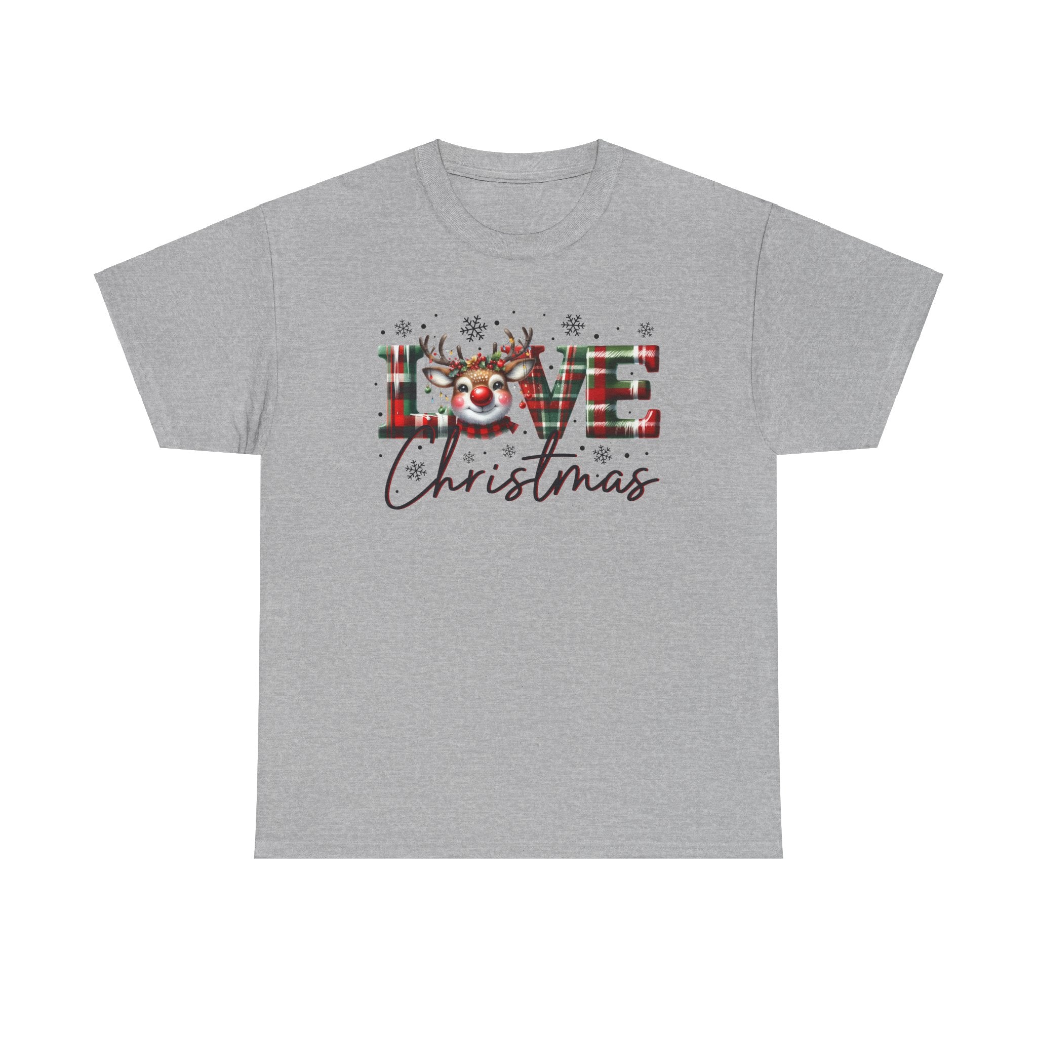 Love Christmas Heavy Cotton Tee - Festive and Comfortable Holiday Apparel