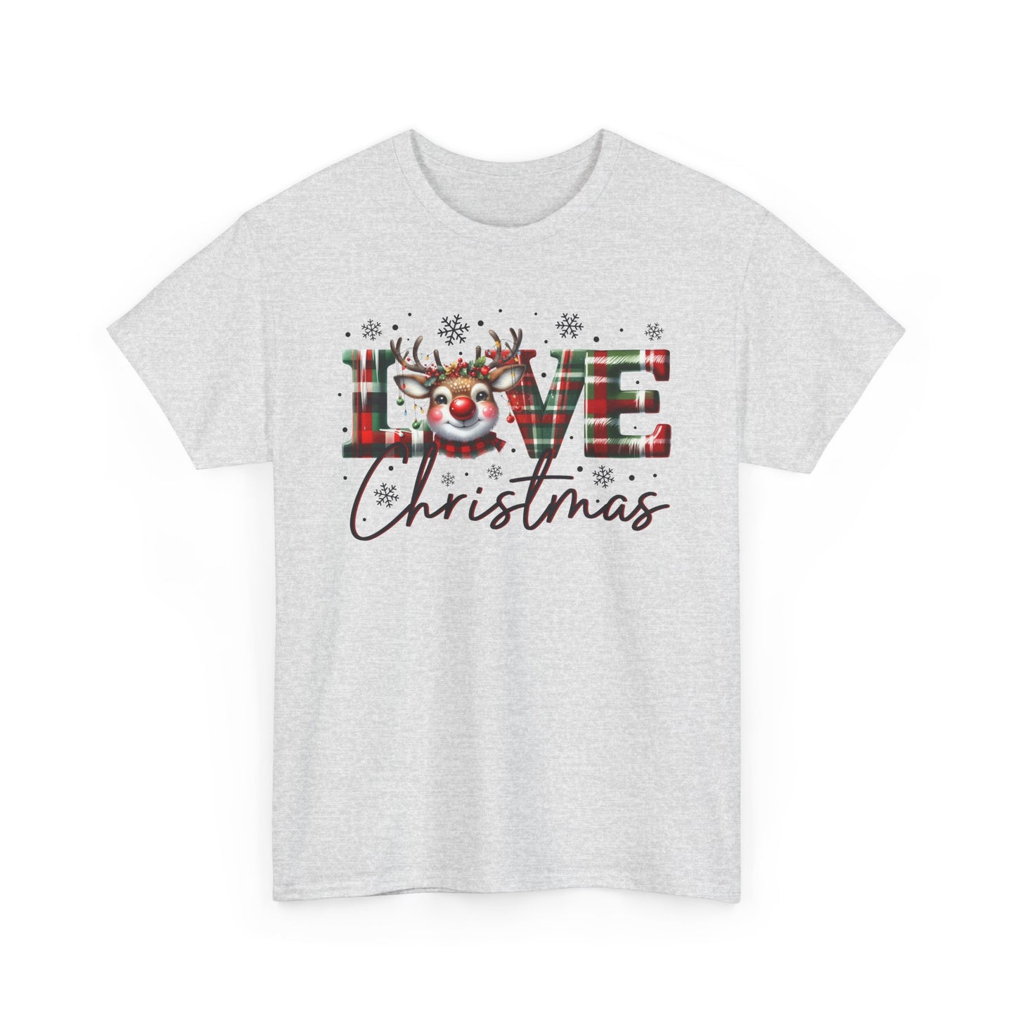 Love Christmas Heavy Cotton Tee - Festive and Comfortable Holiday Apparel