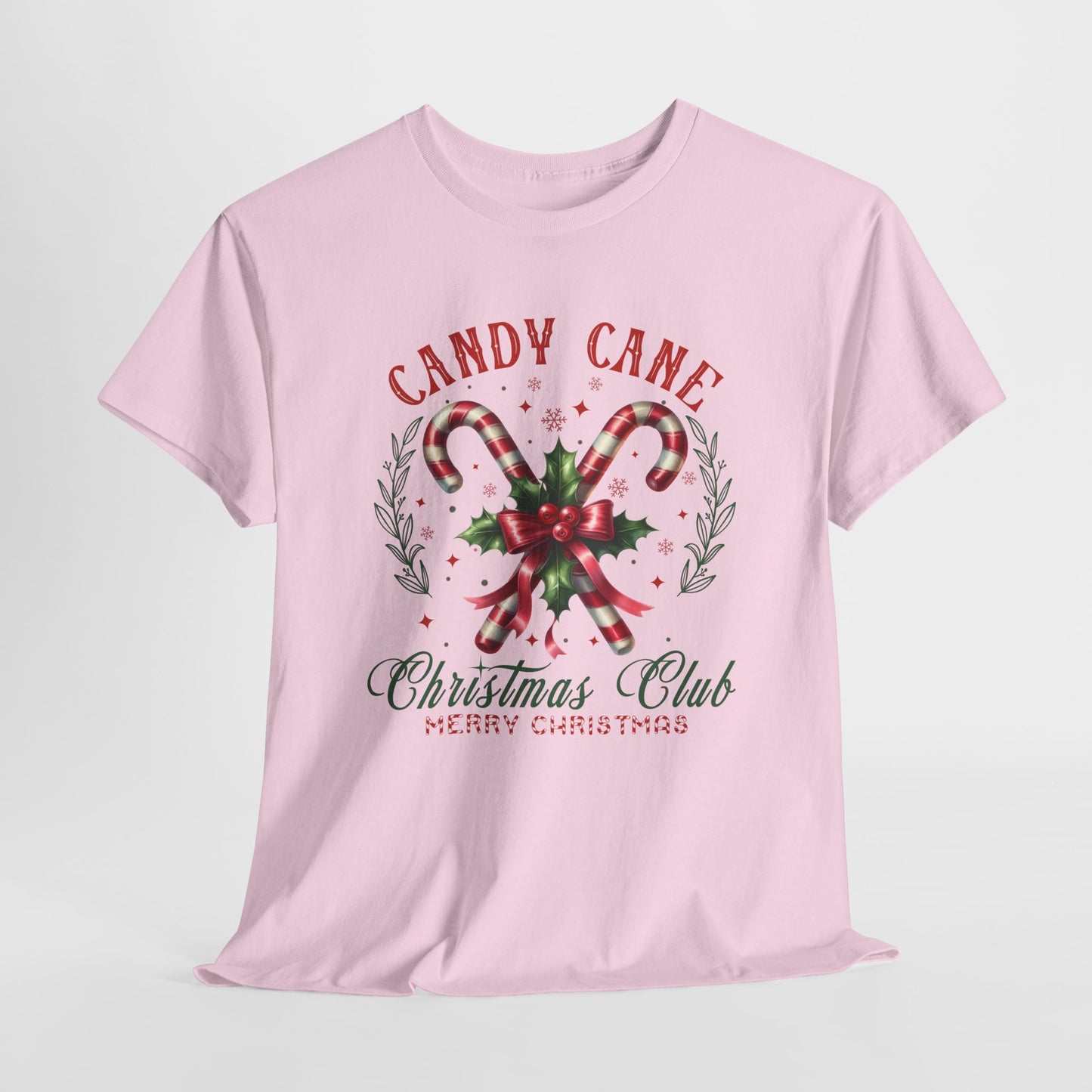 Candy Cane Christmas Club Heavy Cotton Tee - Merry Christmas Holiday Shirt