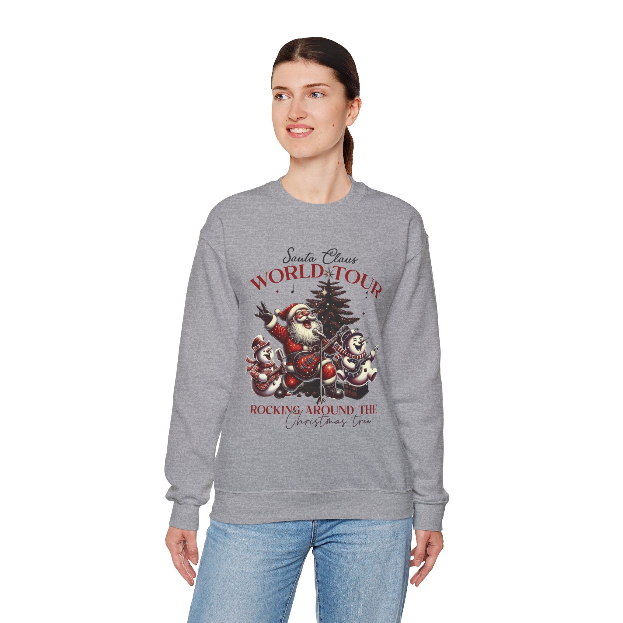 Santa Claus World Tour Crewneck Sweatshirt - Rocking Around the Christmas Tree