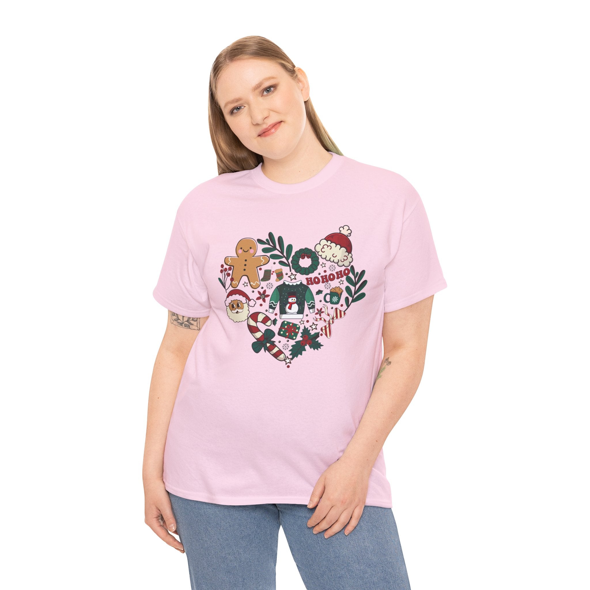Festive Holiday Heart Heavy Cotton Tee