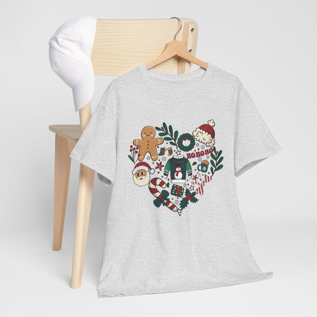 Festive Holiday Heart Heavy Cotton Tee